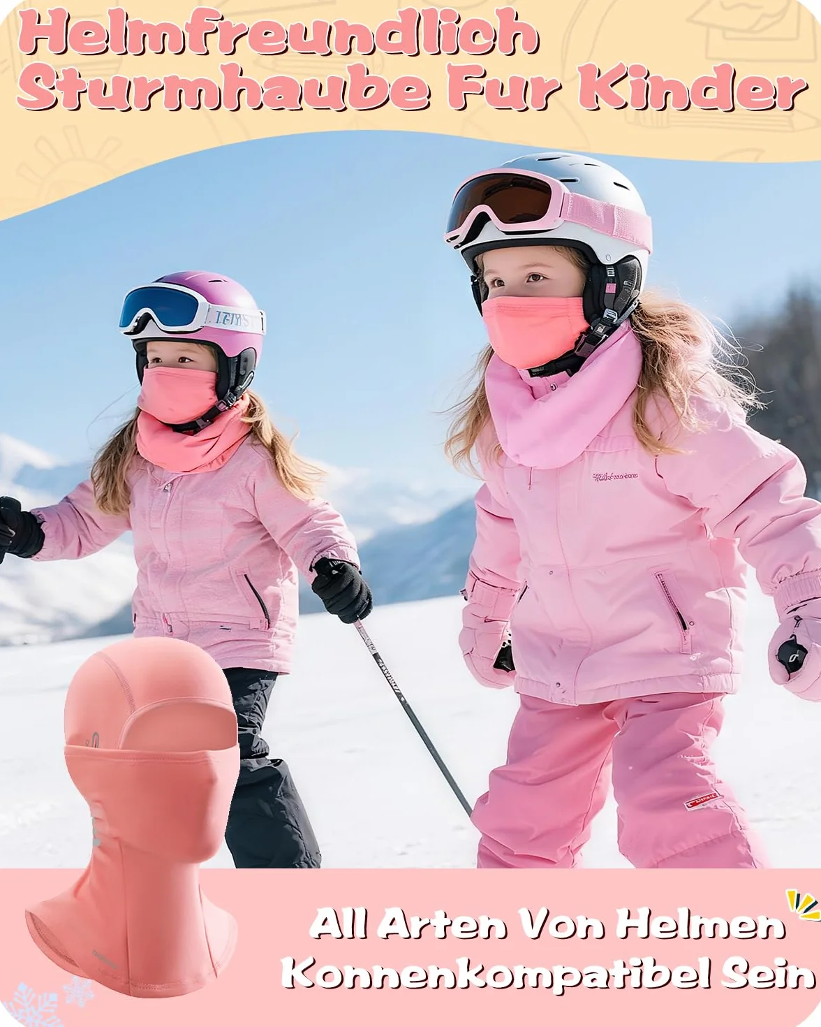 Kominiarka dziecięca na zimę, wiatroszczelna, ciepła kominiarka, z odblaskami, na rower, snowboard, narty, dla chłopców i dziewczynek