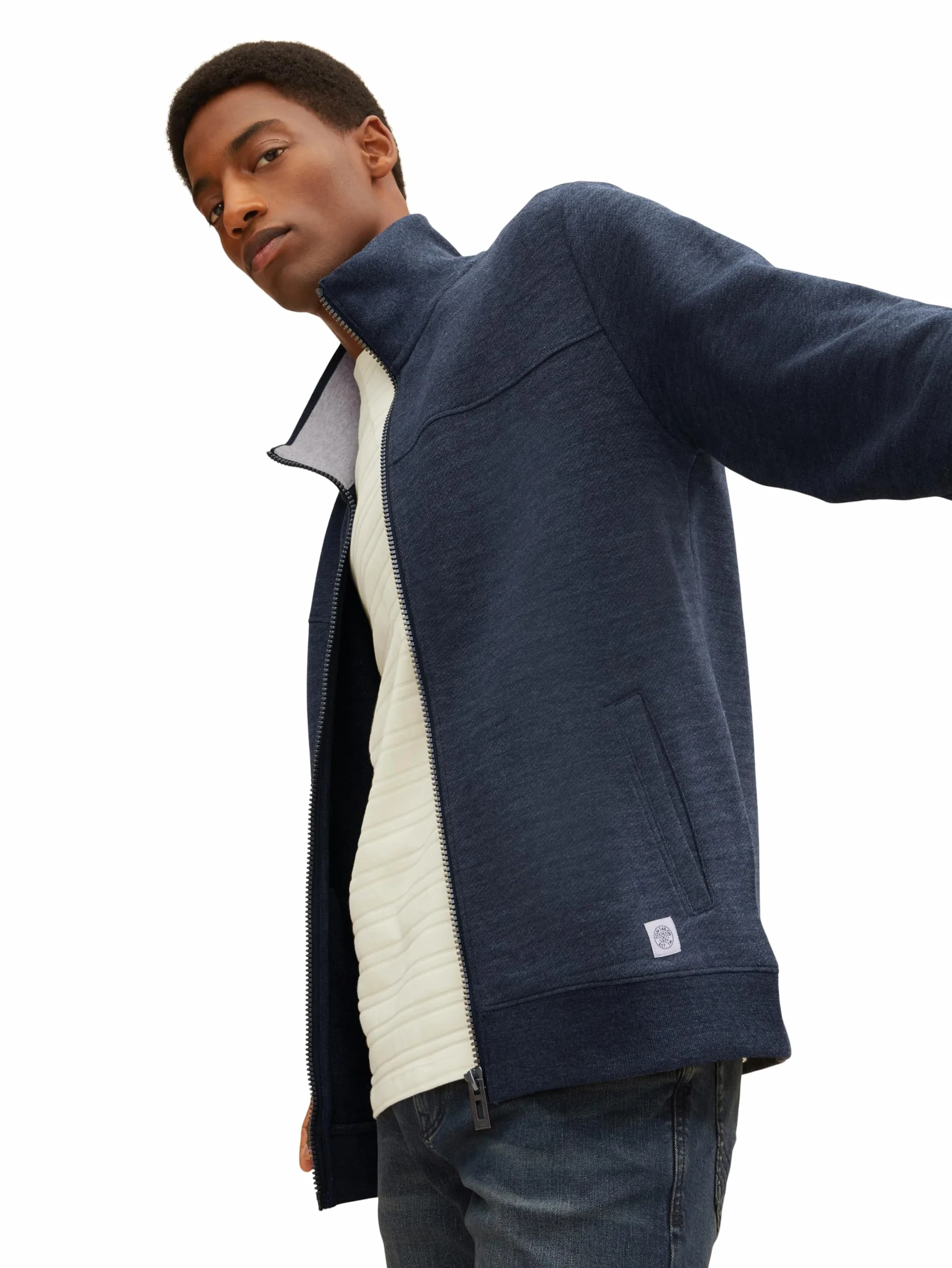 TOM TAILOR Męskie Bluza ze stójką
