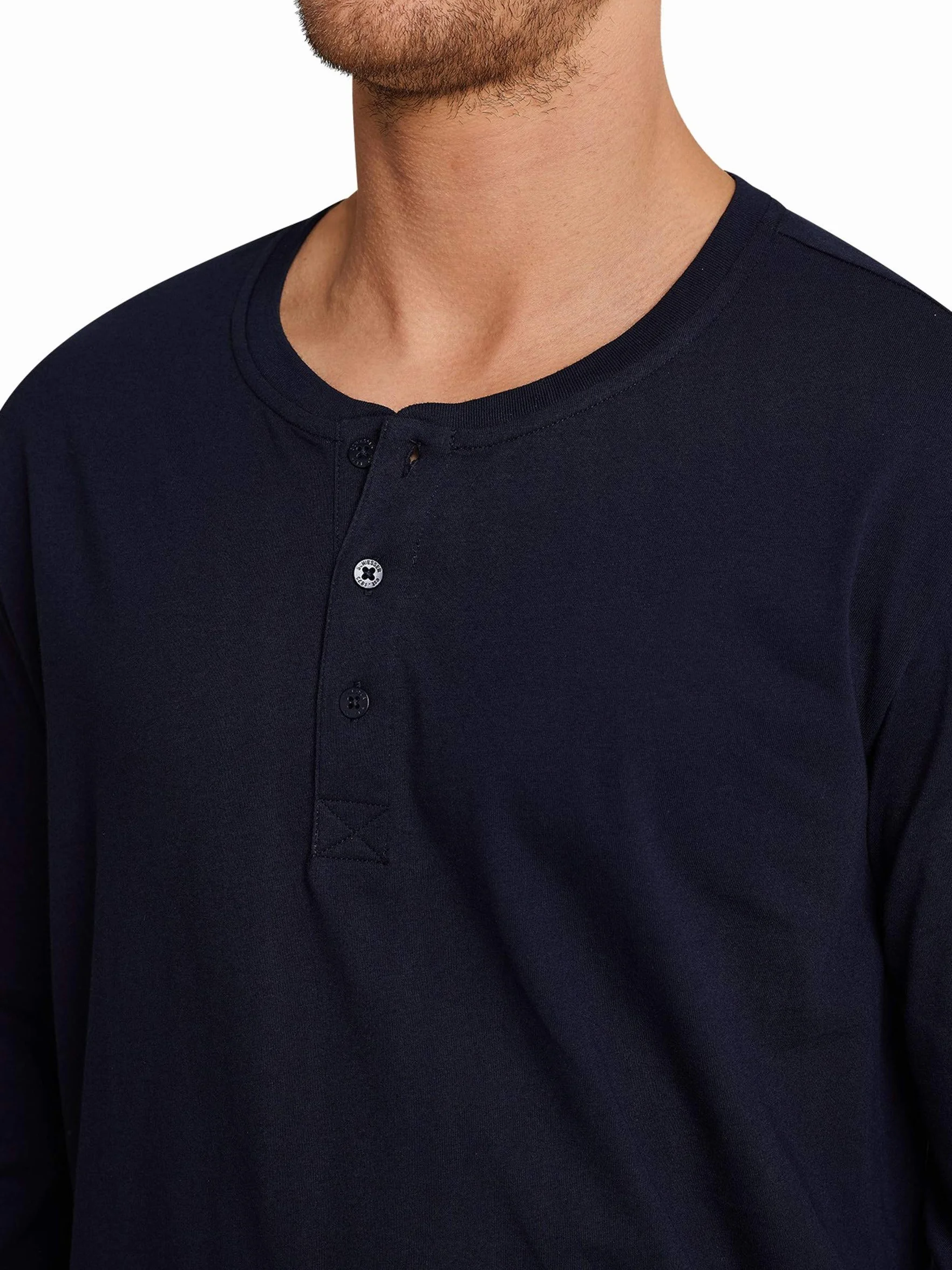 Schiesser Górna część piżamy Mężczyźni Mix & Relax Langarmshirt Knopfleiste