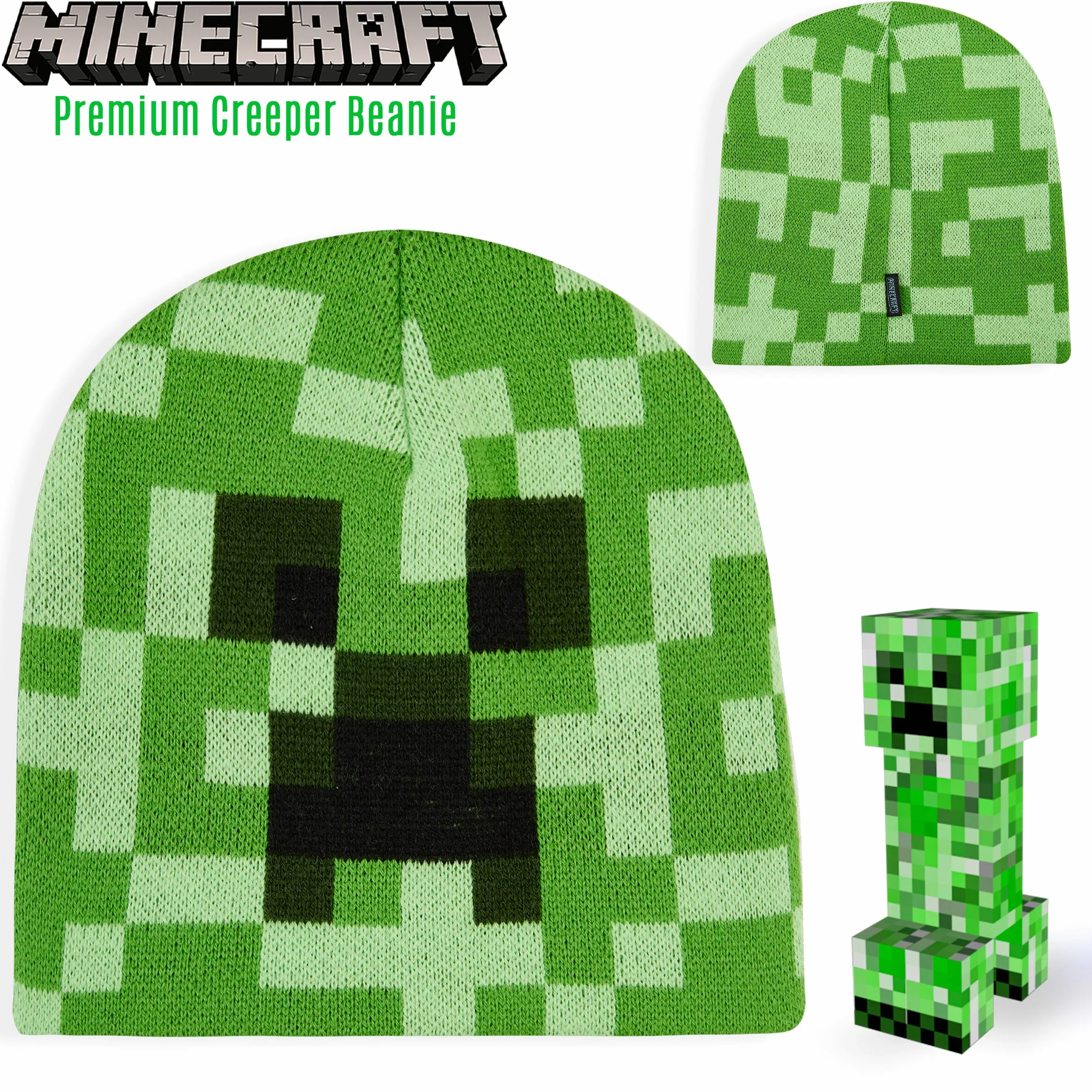 Minecraft Chłopcy Czapka czapki i rękawiczki ustawione dla chłopców i dziewcząt, Jeden Rozmiar Czapka S/M