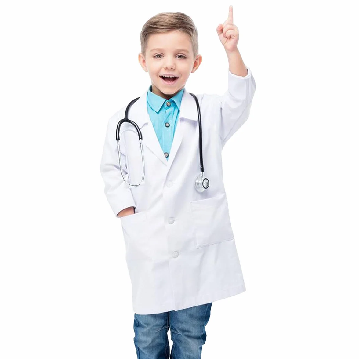 Białe płaszcze laboratoryjne dla dzieci, płaszcz medyczny dla dzieci, unisex bawełna poliester naukowiec przebranie peelingi lekarz odzież robocza studenci mundur jedzenie płaszcz chłopcy i