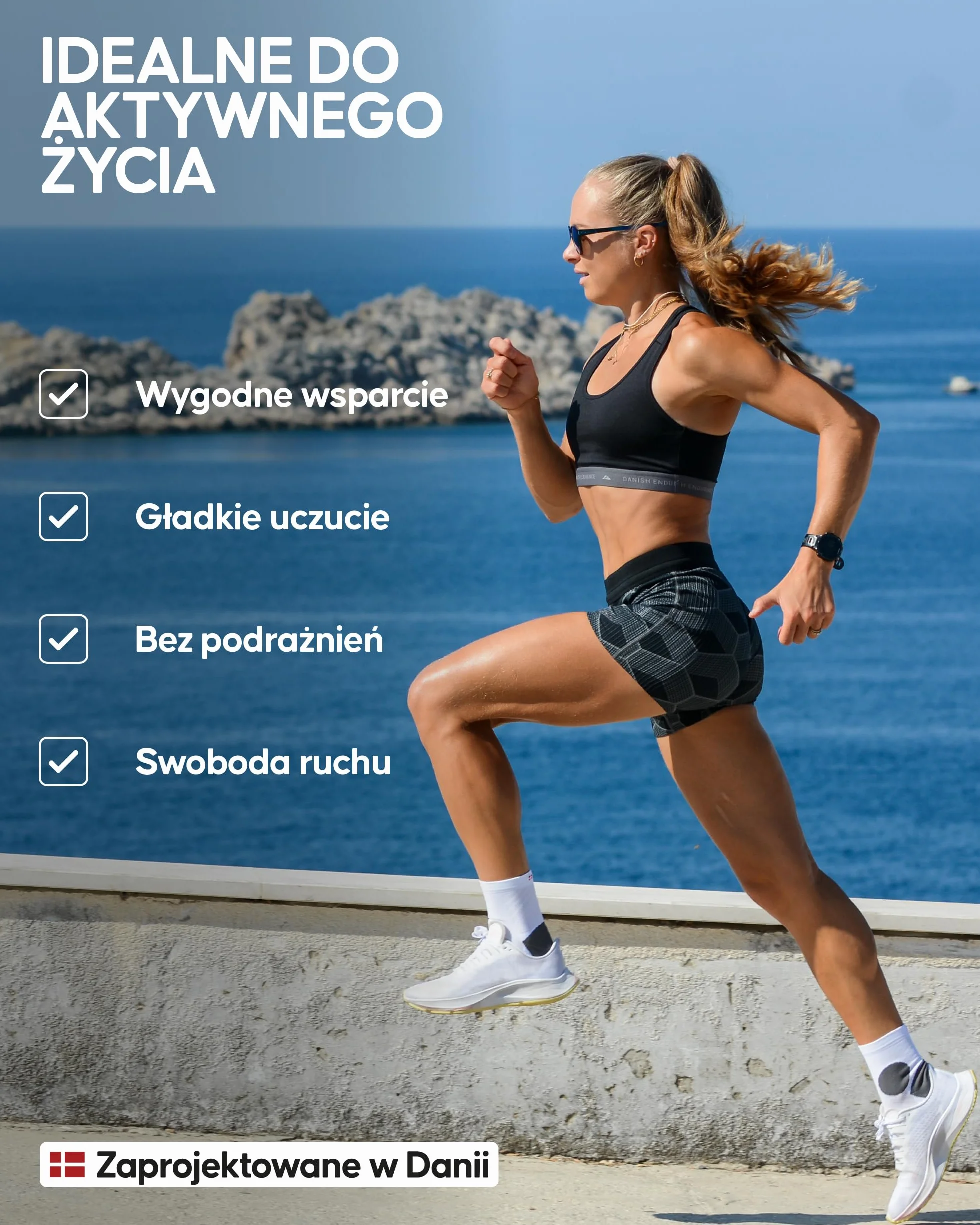 DANISH ENDURANCE Stanik Sportowy Bralette, Wygodny Biustonosz bez Fiszbin, Miękki, Lekki, do Biegania, na Siłownię, do Ćwiczeń, 1 Sztuka