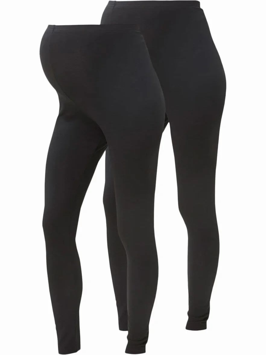 MAMALICIOUS Mllea Org Long Legging 2pack A. O. Noos - Legginsy ciążowe Kobiety