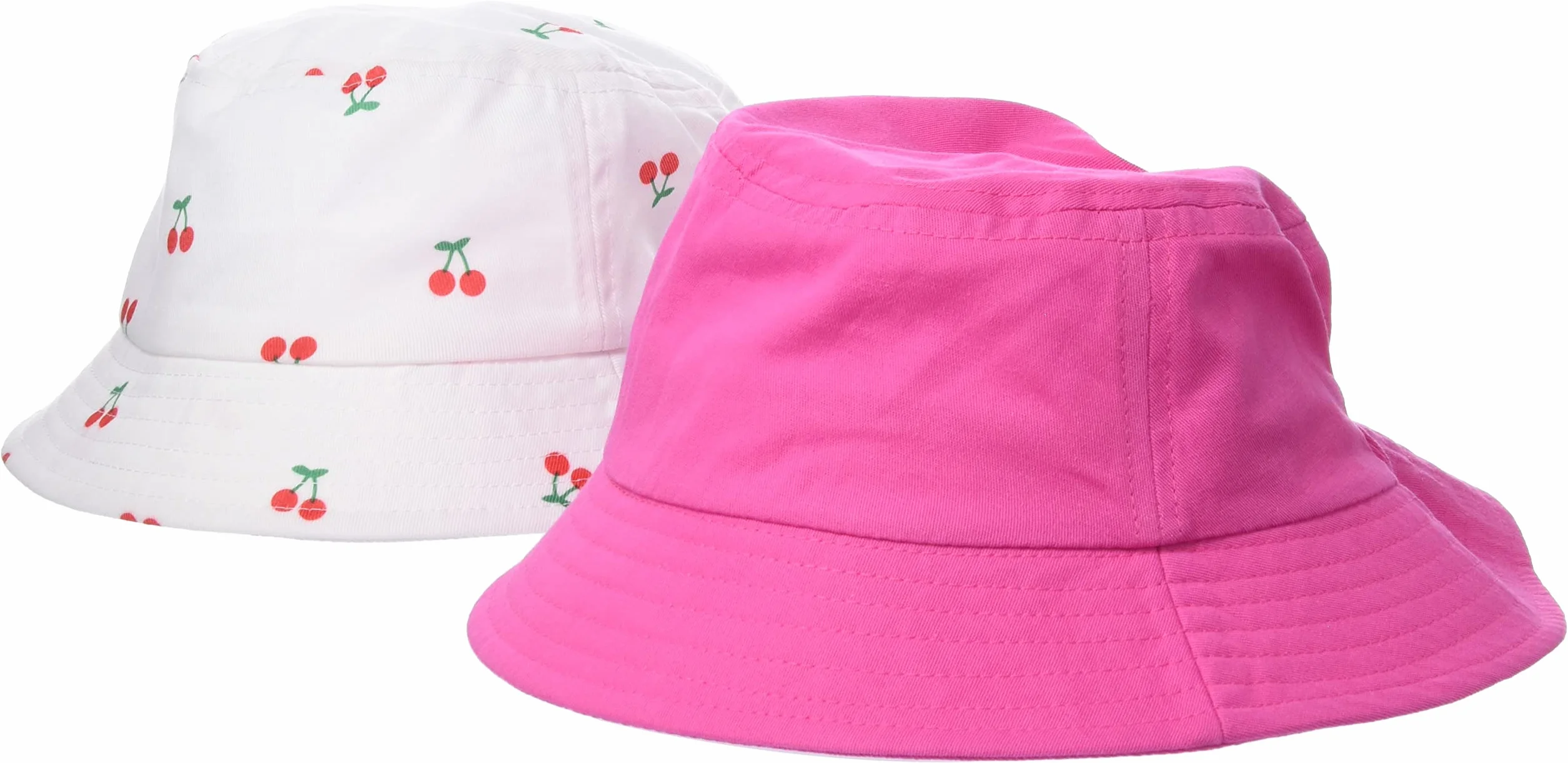 Name It NKFFILLIPA 2P Bucket Hat, Czapka dla niemowląt, Bright White/Detail:1x Bright White/1x Pink Yarrow, Bright White/Detail:1x Bright White/1x Pink Yarrow