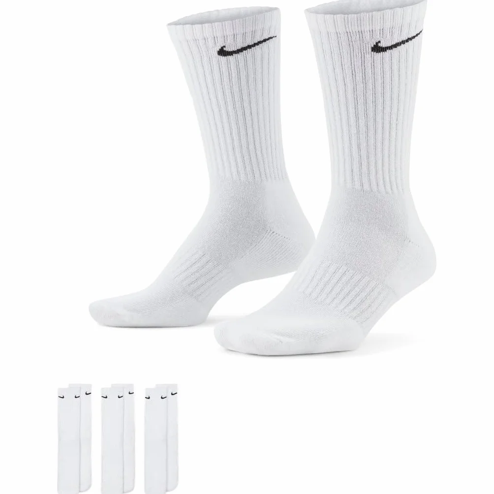 Nike Kobiety Value Cotton Crew SX4508-101 Skarpety, Biały, M