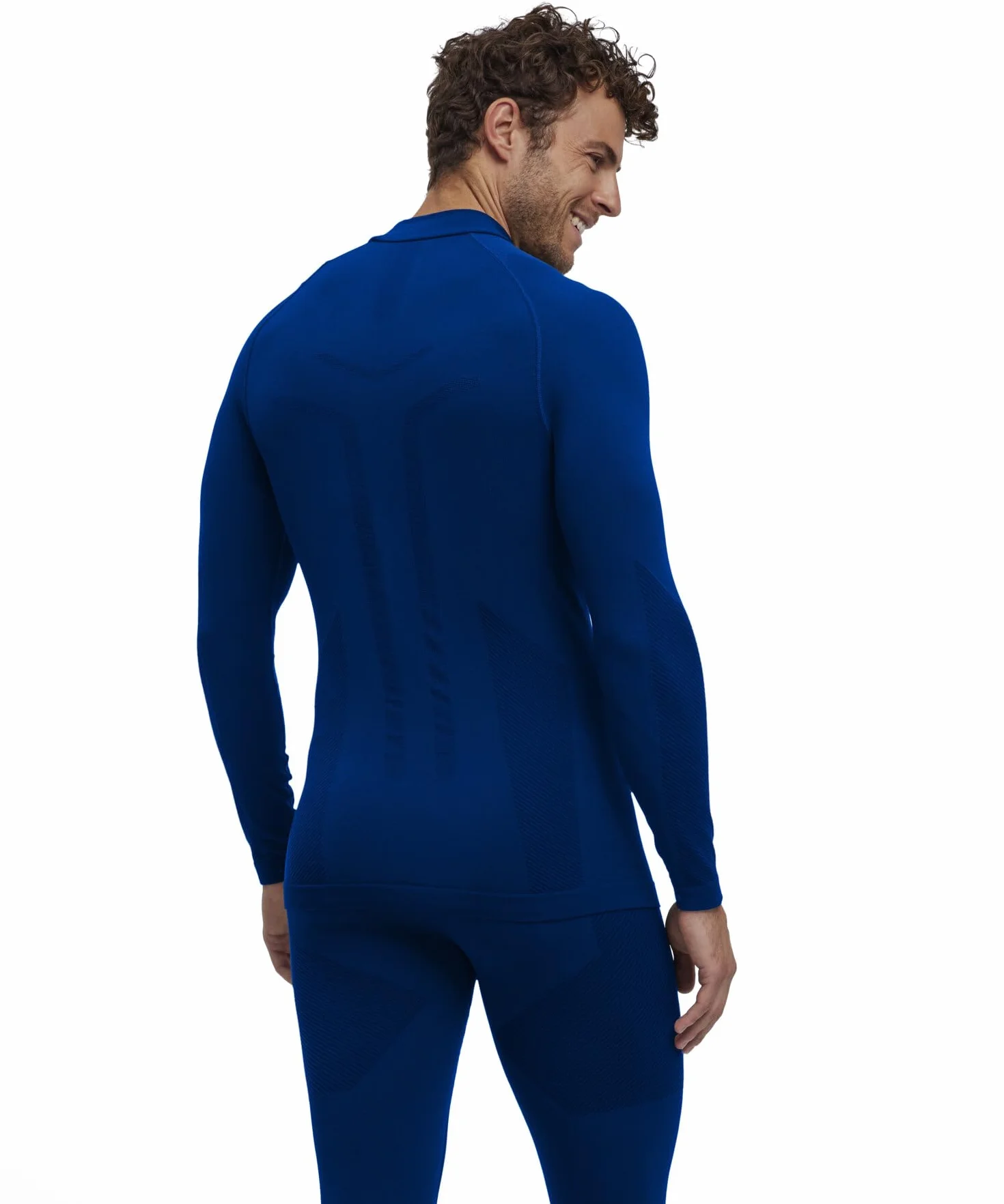 FALKE Mężczyźni Warstwa podstawowa (góra) Warm Turtleneck M L/s Ts materiał funkcyjny szybkoschnące chłodzące 1 Sztuka, Niebieski Yve 6714, L
