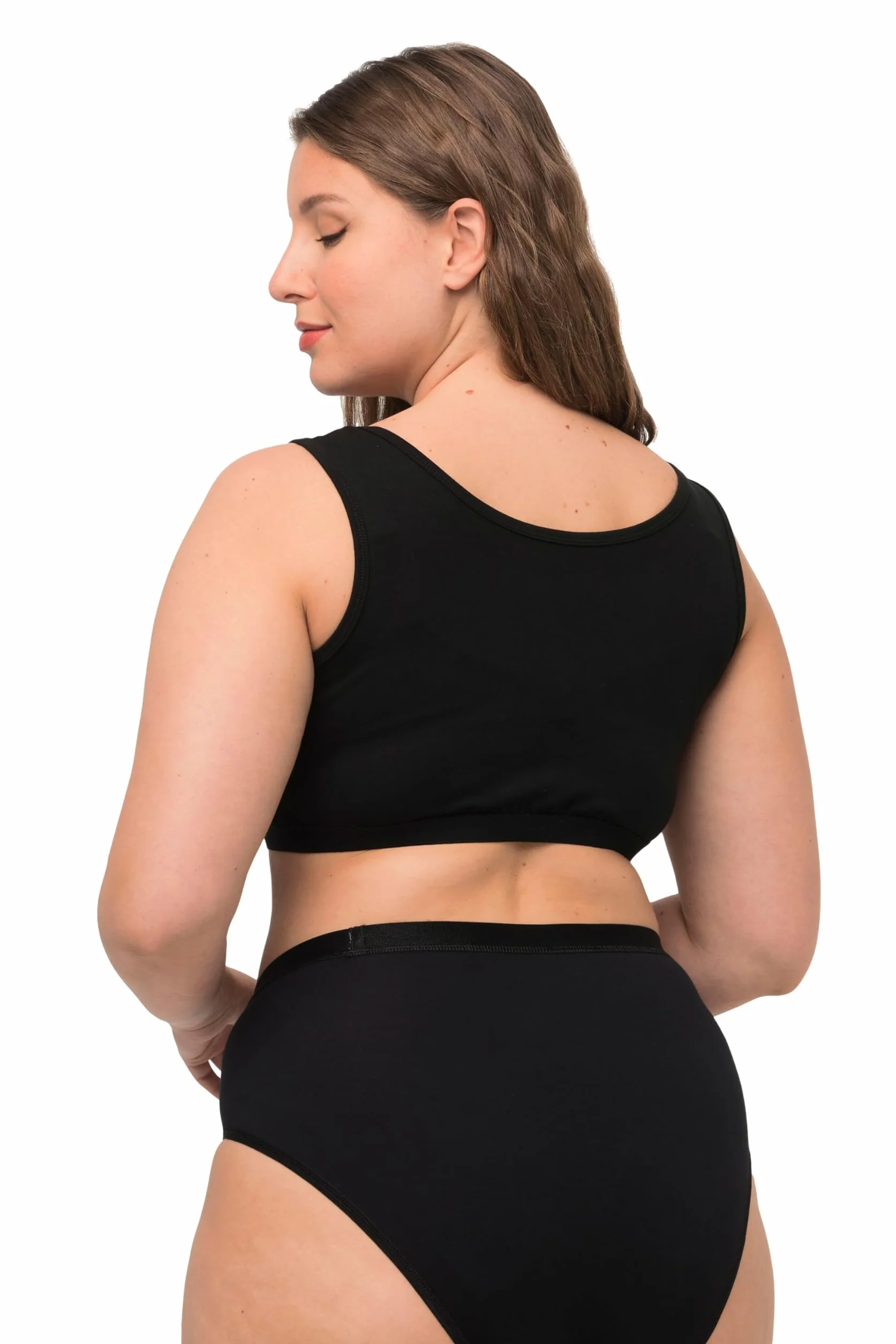 Ulla Popken Damskie duże rozmiary duże rozmiary plus size biustonosz wsuwany, jednokolorowy czarny 50+ 791580130-50+, czarny, 50-52