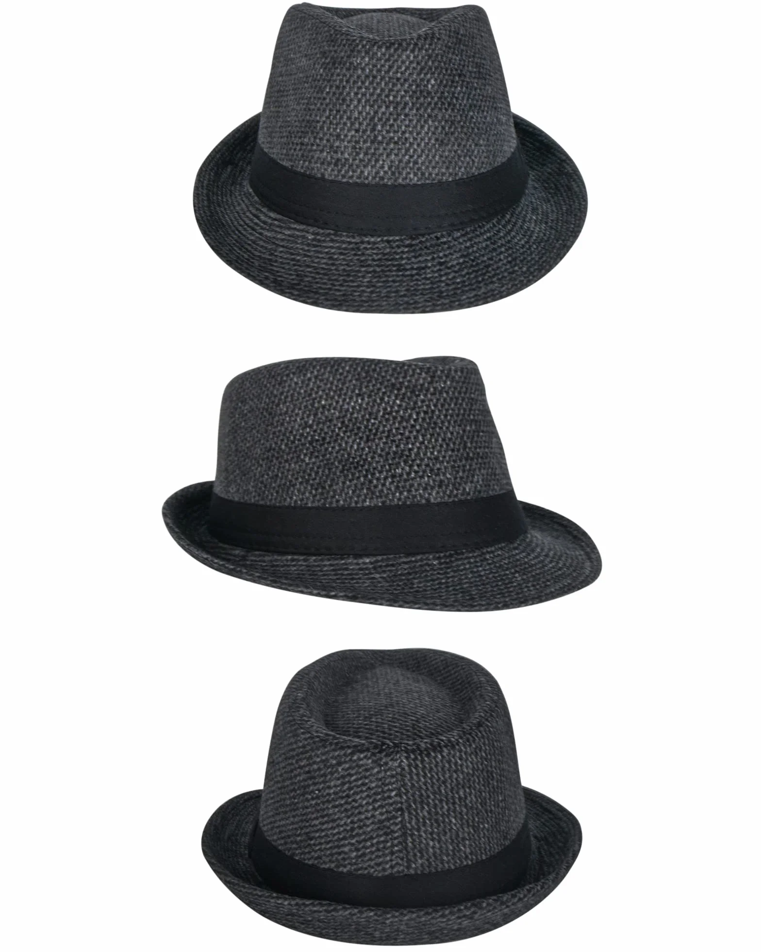 Vintage Kapelusz Fedora Trilby Czapka Jazzowa Melonik Kapelusz Gangster Fascinators Panama Czapka Jazzowy Z Szerokim Rondem Roll-up Dla Mężczyzn Kobiet 56-58cm