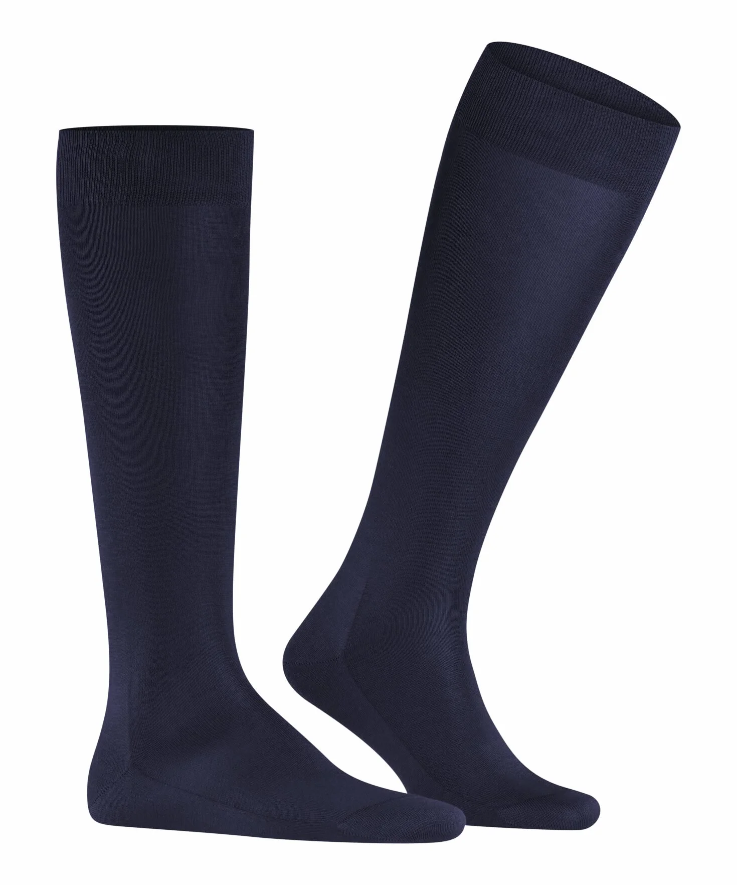 FALKE Mężczyźni Podkolanówki Tiago M Kh zrównoważona bawełna fil d'ecosse długie jednokolorowe 1 Para, Niebieski Dark Navy 6375, 41-42