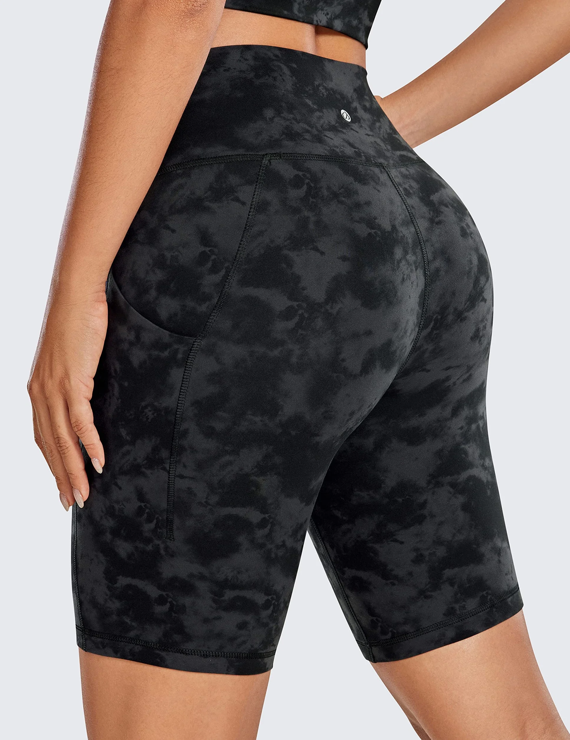 CRZ YOGA Damskie Butterluxe Gym Szorty do jogi 8''-Szorty do biegania z kieszeniami z wysokim taliem