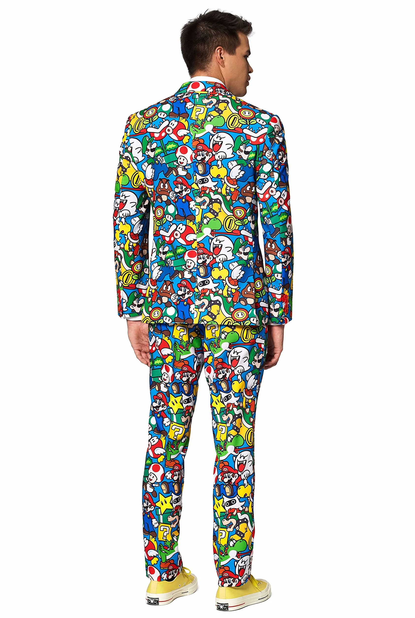 OppoSuits Zabawny szalony strój na bal absolwentów dla mężczyzn - kompletny zestaw: kurtka, spodnie i krawat, wielokolorowa, 52