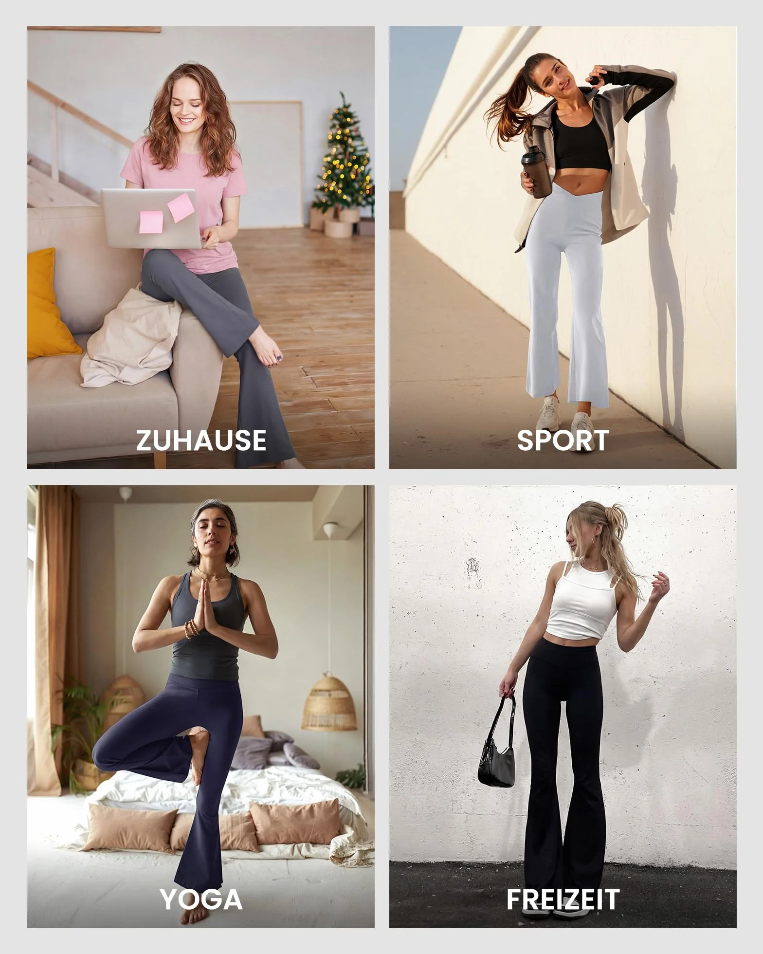 TNNZEET Damskie spodnie do jogi, z rozkloszowanymi nogawkami, nieprzezroczyste, do biegania, na siłownię, sport