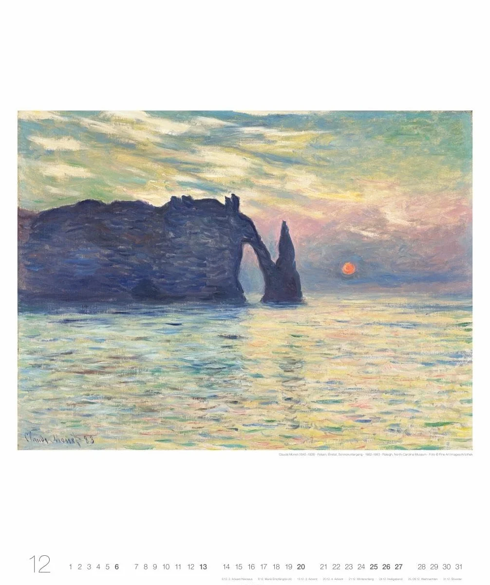Die schönsten Meereslandschaften Kalender 2026: Der Sehnsuchtsort Meer dargestellt in großartigen Kunstwerken. Jahres-Wandkalender 2026 im Format 46 x 55 cm.