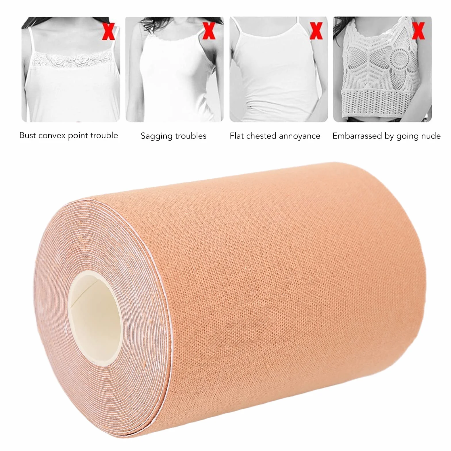 Taśma Podnosząca Biust Taśma Samoprzylepna Push Up Oddychająca Taśma Podtrzymująca Biust Ukrywająca Taśma Biustonoszy 10cm X 5m