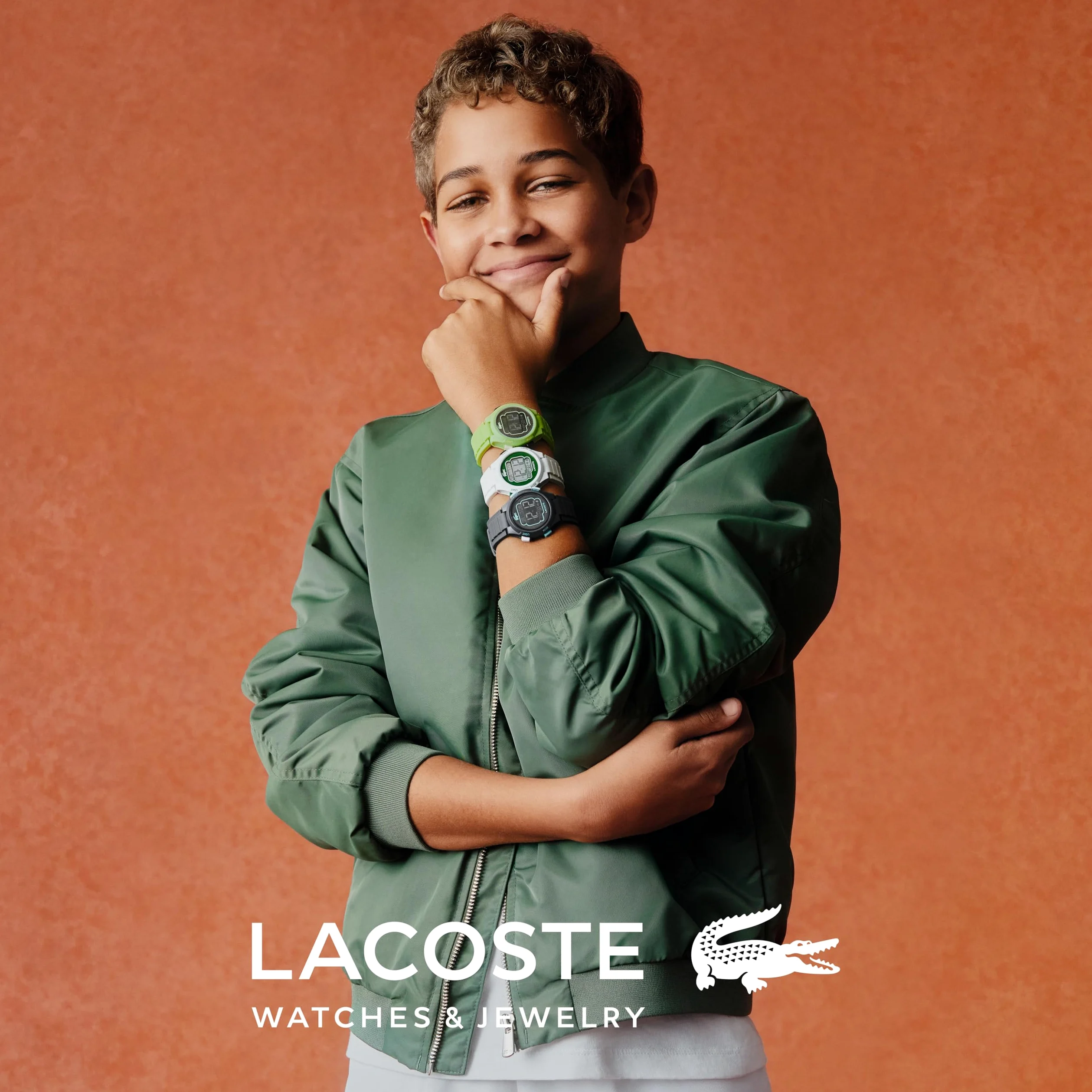 Lacoste Zegarek cyfrowy dla dzieci kolekcja LC33 z zieloną silikonową bransoletką - 2030067
