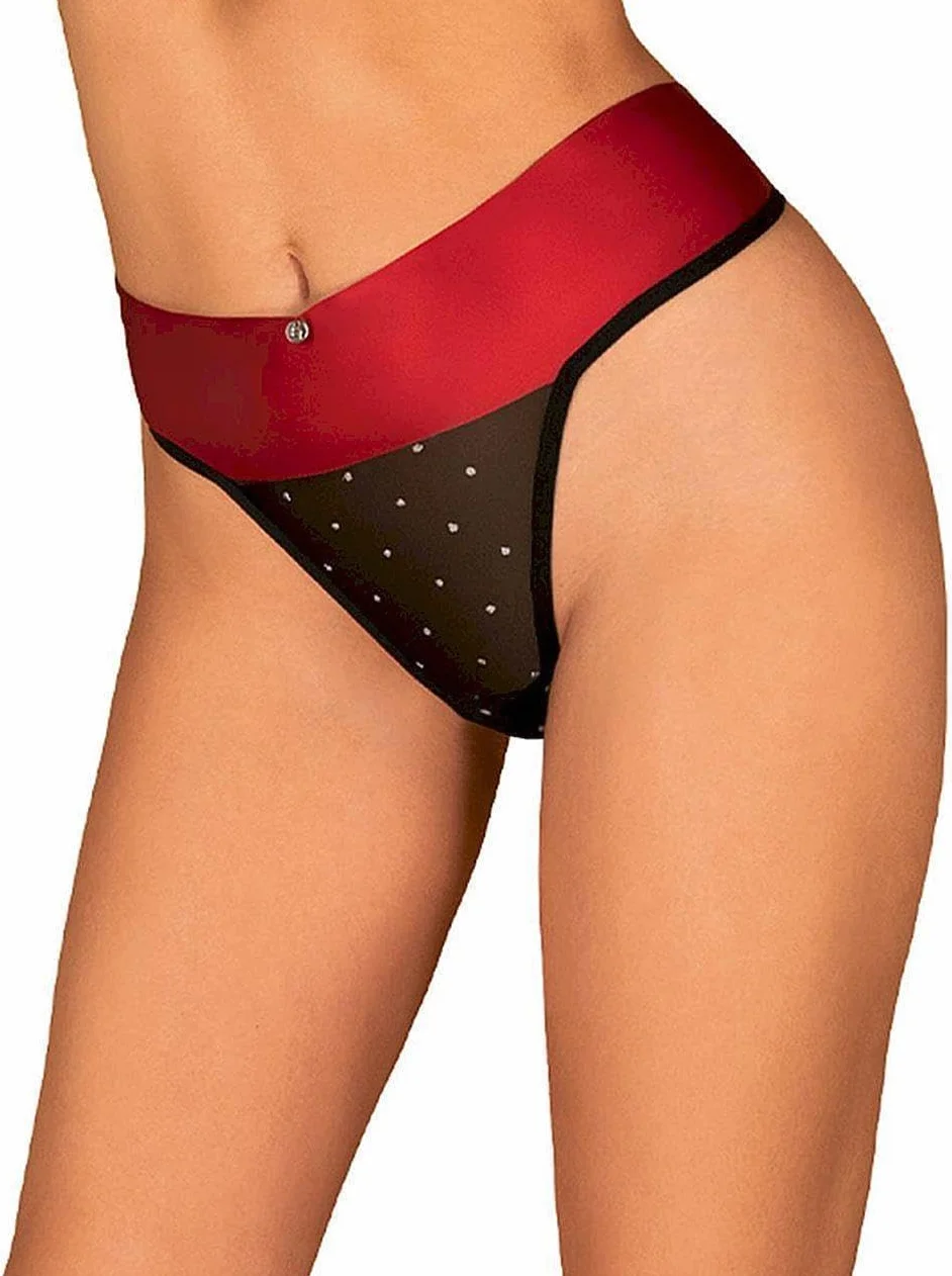 Obsessive Seksowne damskie stringi w kropki Tienesy