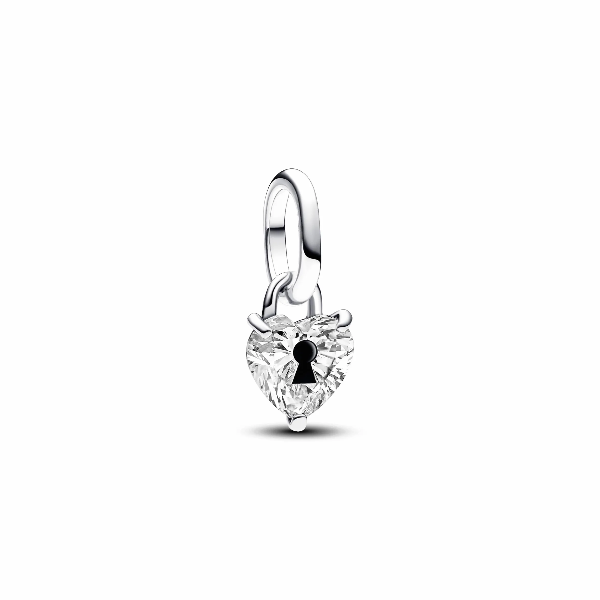 PANDORA ME Schlüsselloch Herz Mini-Charm-Anhänger aus Sterling Silber mit Zirkonia, Kompatibel ME und Moments Armbändern, 793086C01