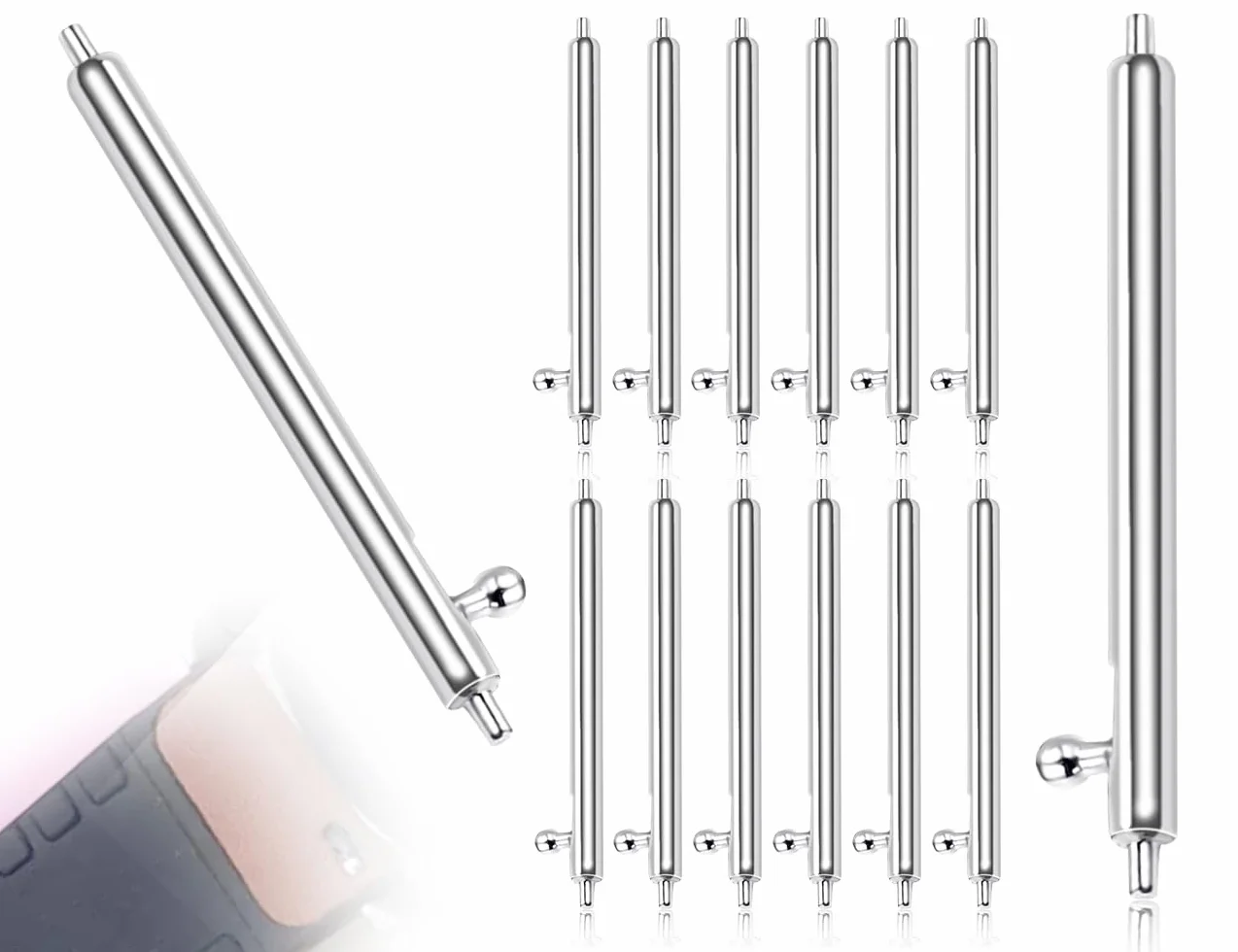 KAPSING 12 sztuk szybkozłączek teleskopowych, stal nierdzewna, teleskopy, Quick Release Premium stal szlachetna teleskopy (1,5 x 22 mm), NS-BDKGSE22-23-07