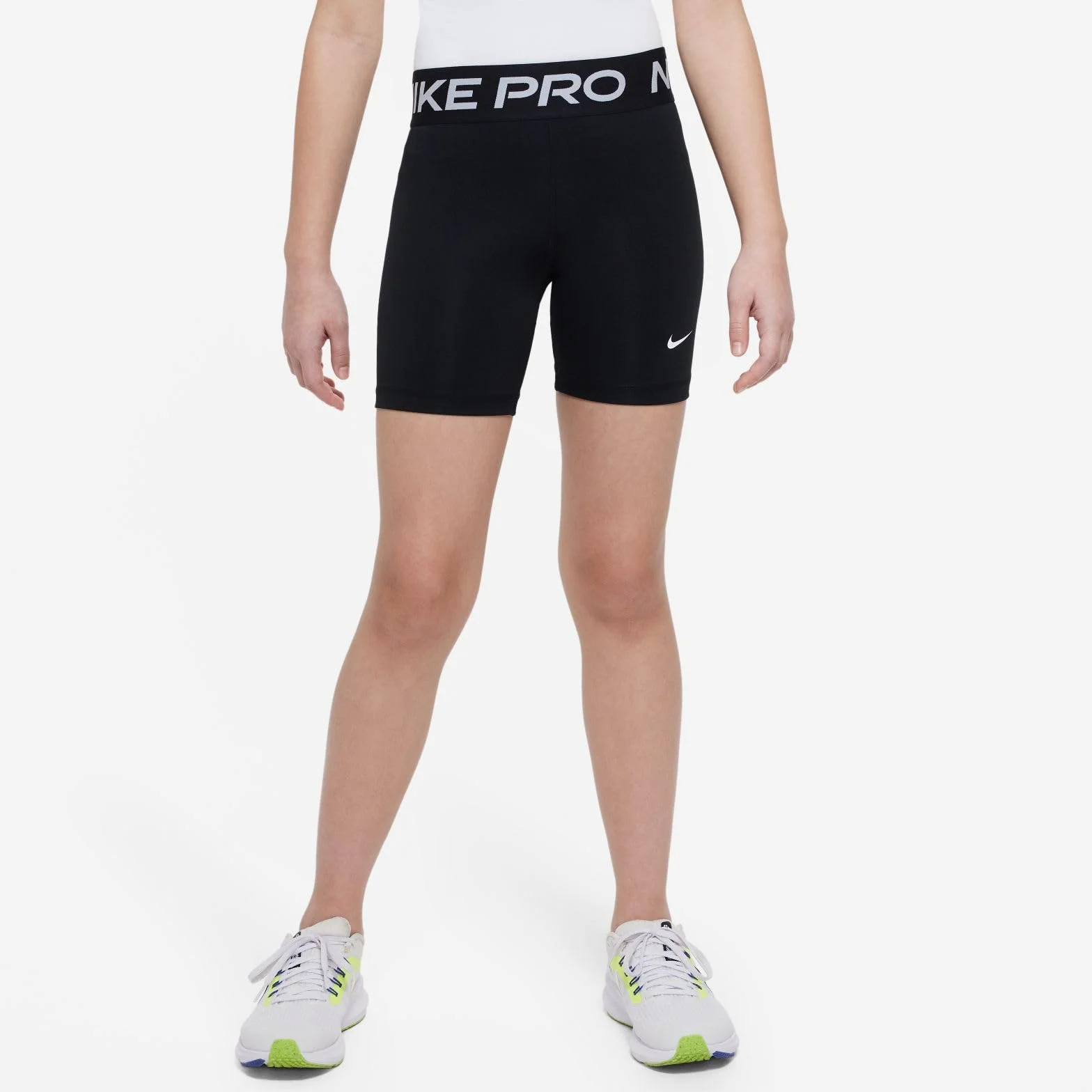 Nike Dziewczęce spodenki G Np Df 5In Szorty, Czarne/Białe, FB1081-010, XL