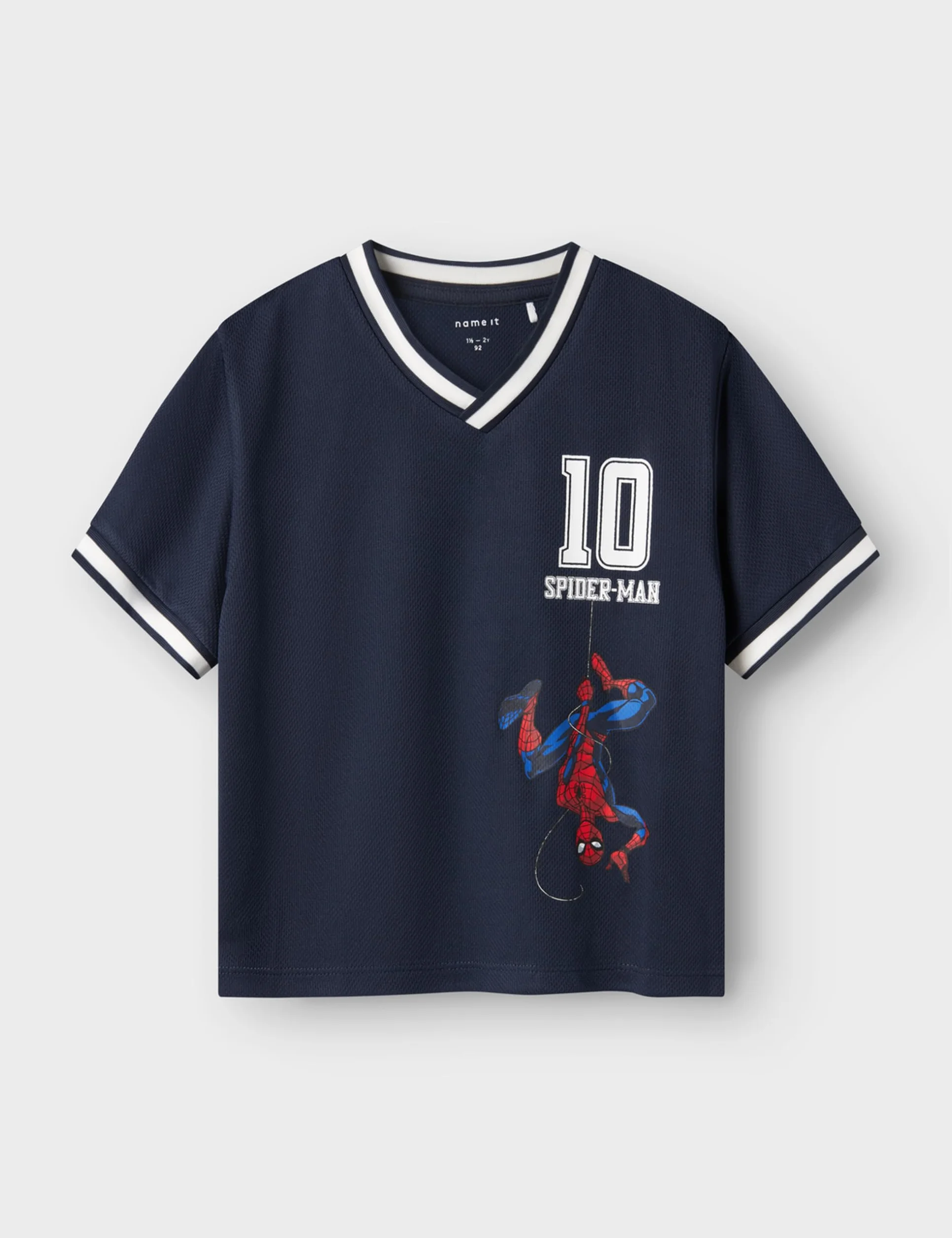 NAME IT Chłopięcy Nmmmatz Spider Nreg Ss Poly Top Mar, granatowy blezer, 98