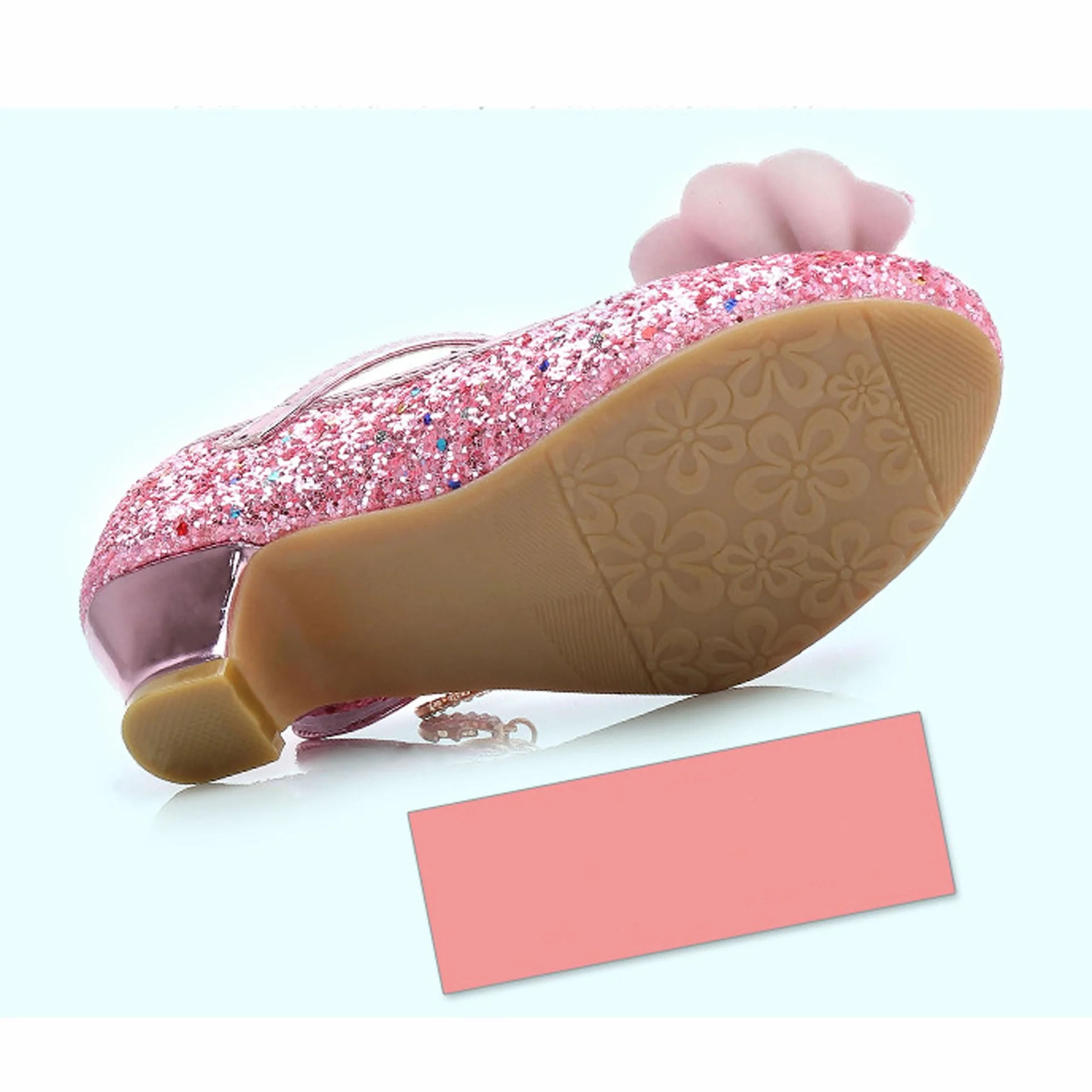 Bestgift Dziewczęce wysokie obcasy buty księżniczki pojedyncze buty kryształowe buty
