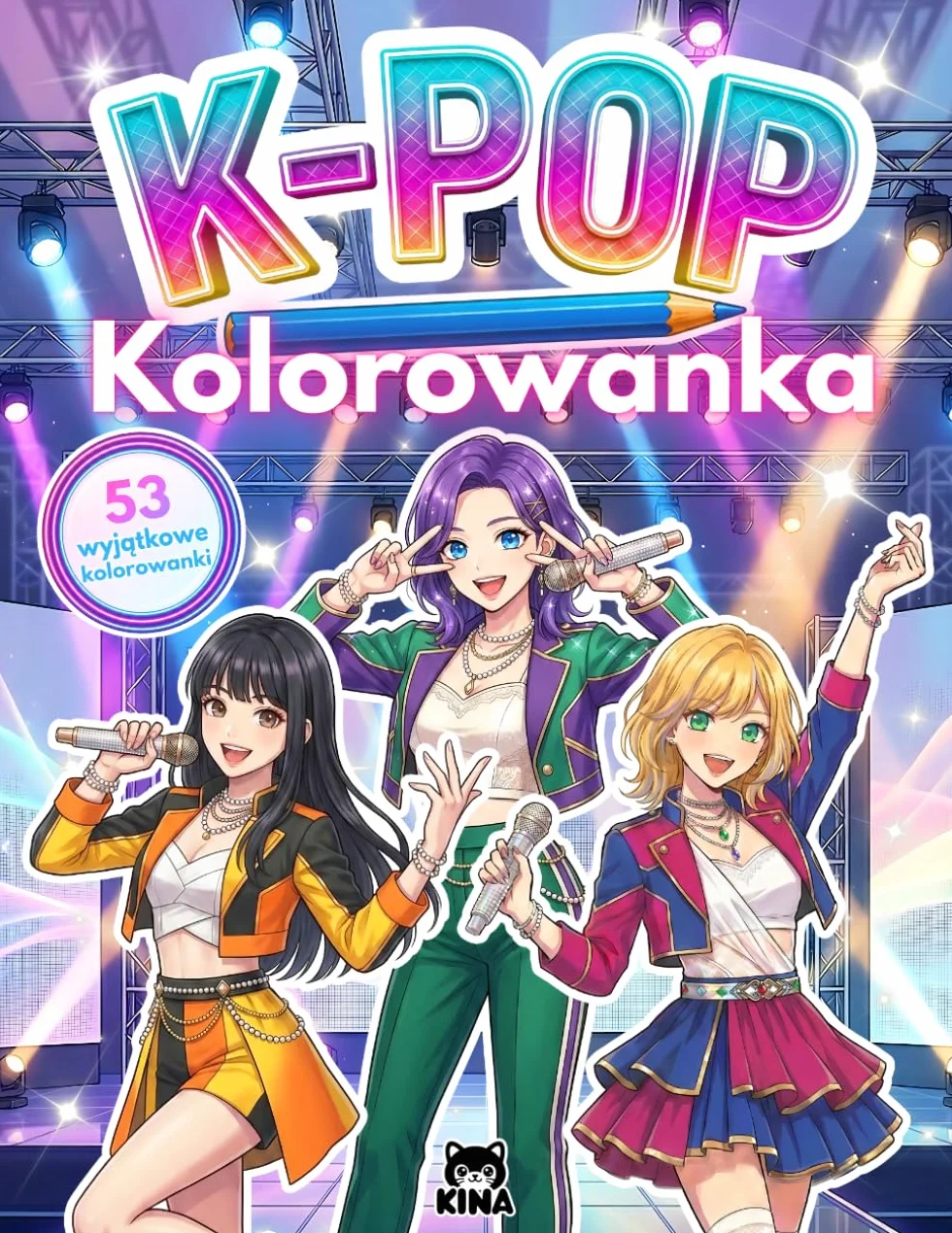 53 kolorowanki K-pop: książka do kolorowania dla dzieci, fanek idolek K-popu: Pomysł na prezent dla dziewczynki bez ekranu: manga, kawaii i muzyka K pop