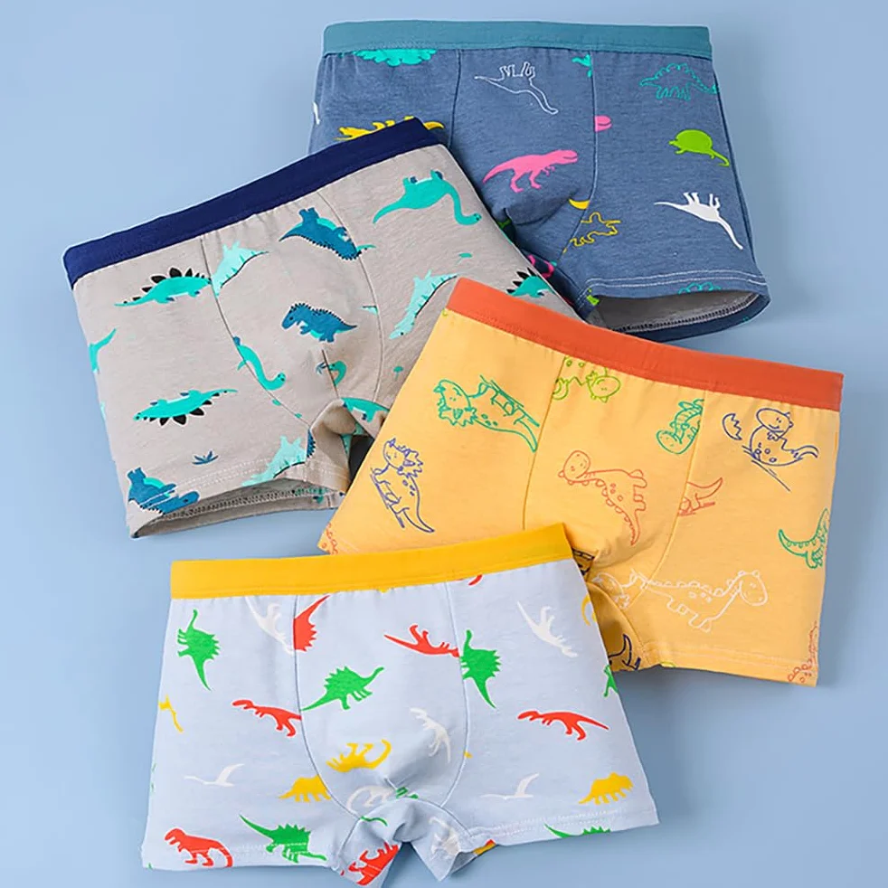 JackLoveBriefs Bokserki dziecięce bawełniane wzór dinozaura niedźwiedź polarny 12, 1-13 lat