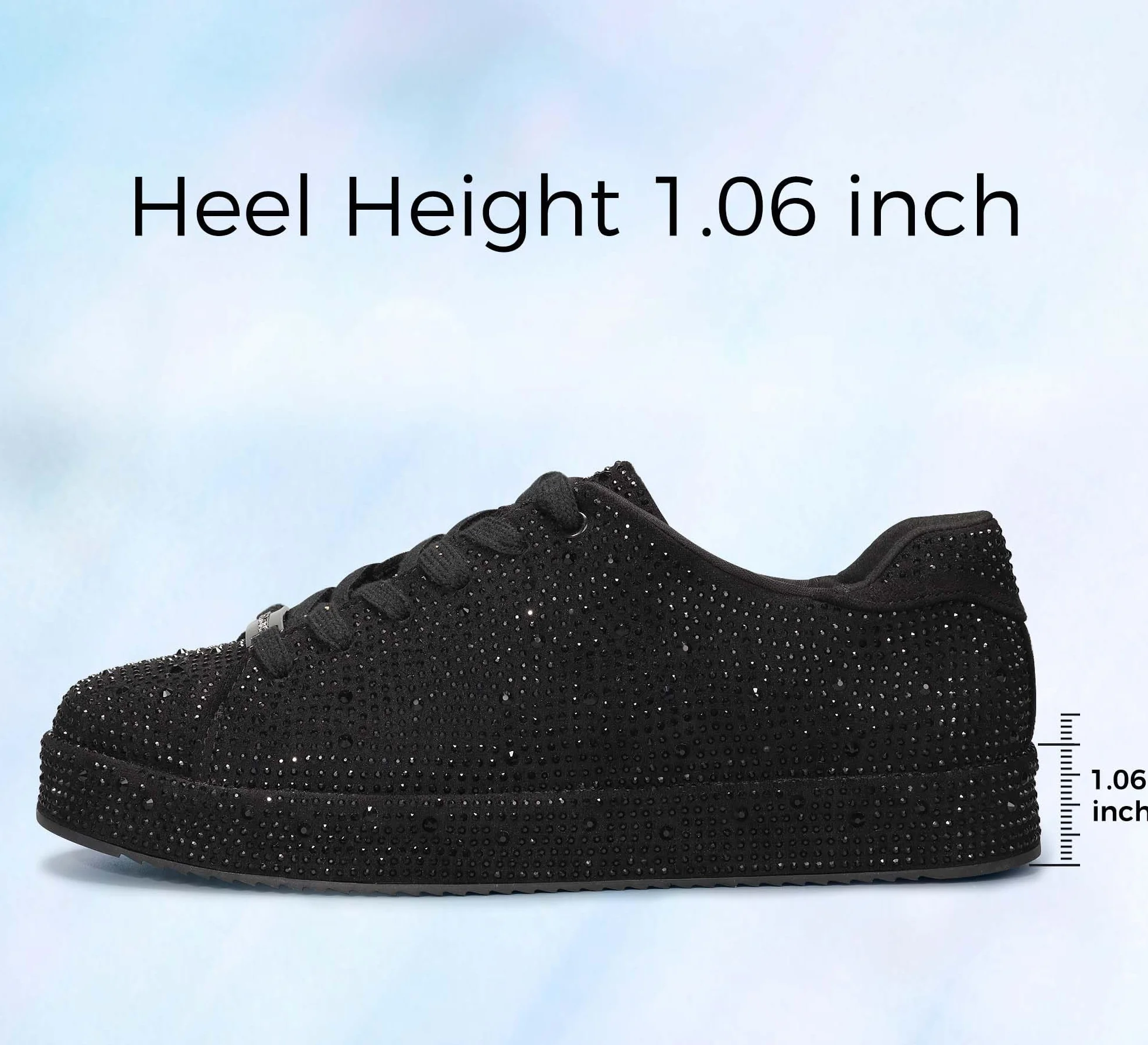 LUCKY STEP Platforma Rhinestone Moda Brokatowe Trampki | Błyszczące Błyszczące Oszałamiające Ślubne Błyszczące Buty dla Kobiet