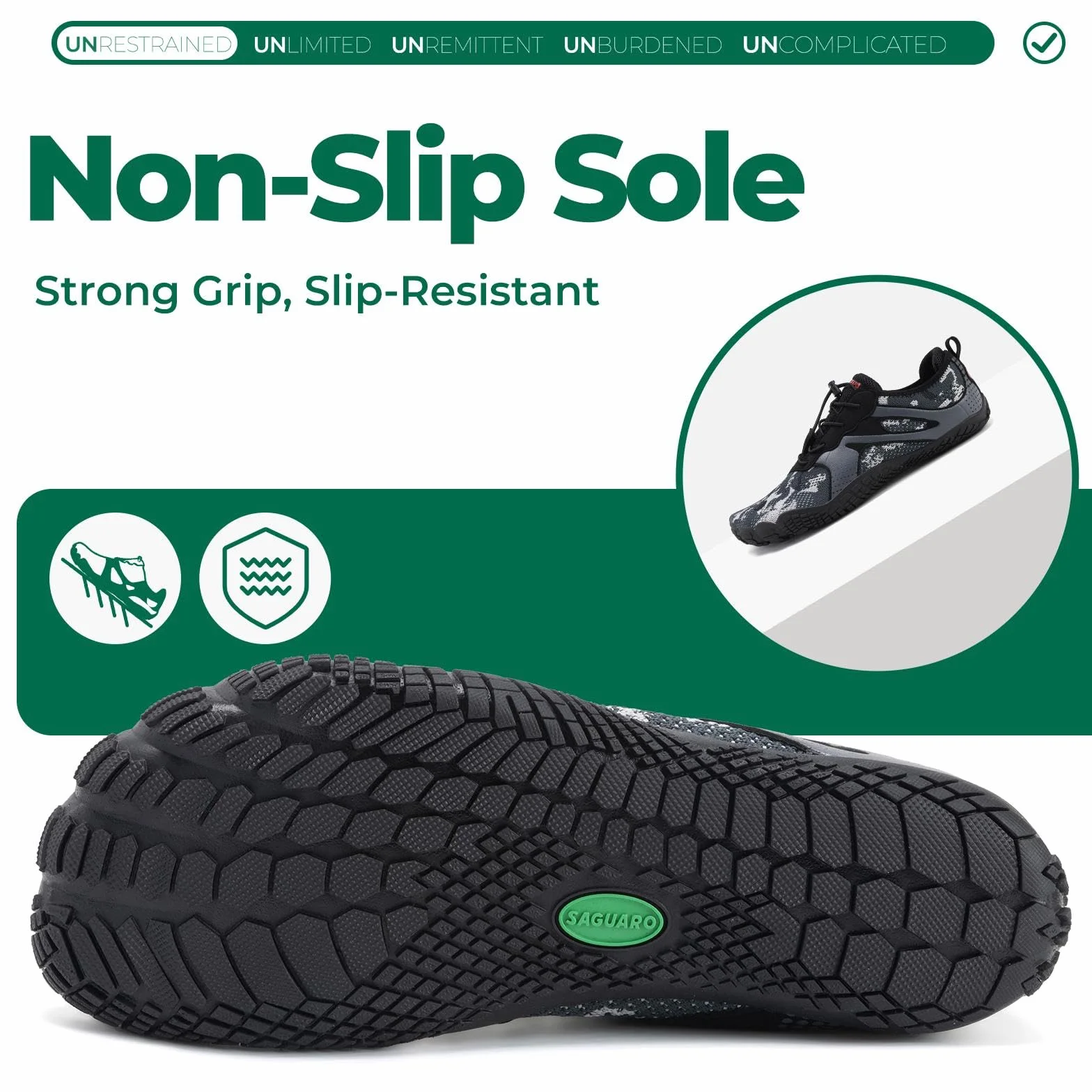 SAGUARO Minimalistyczne buty dla mężczyzn i kobiet antypoślizgowe buty do sportów wodnych oddychające szybkie suszenie