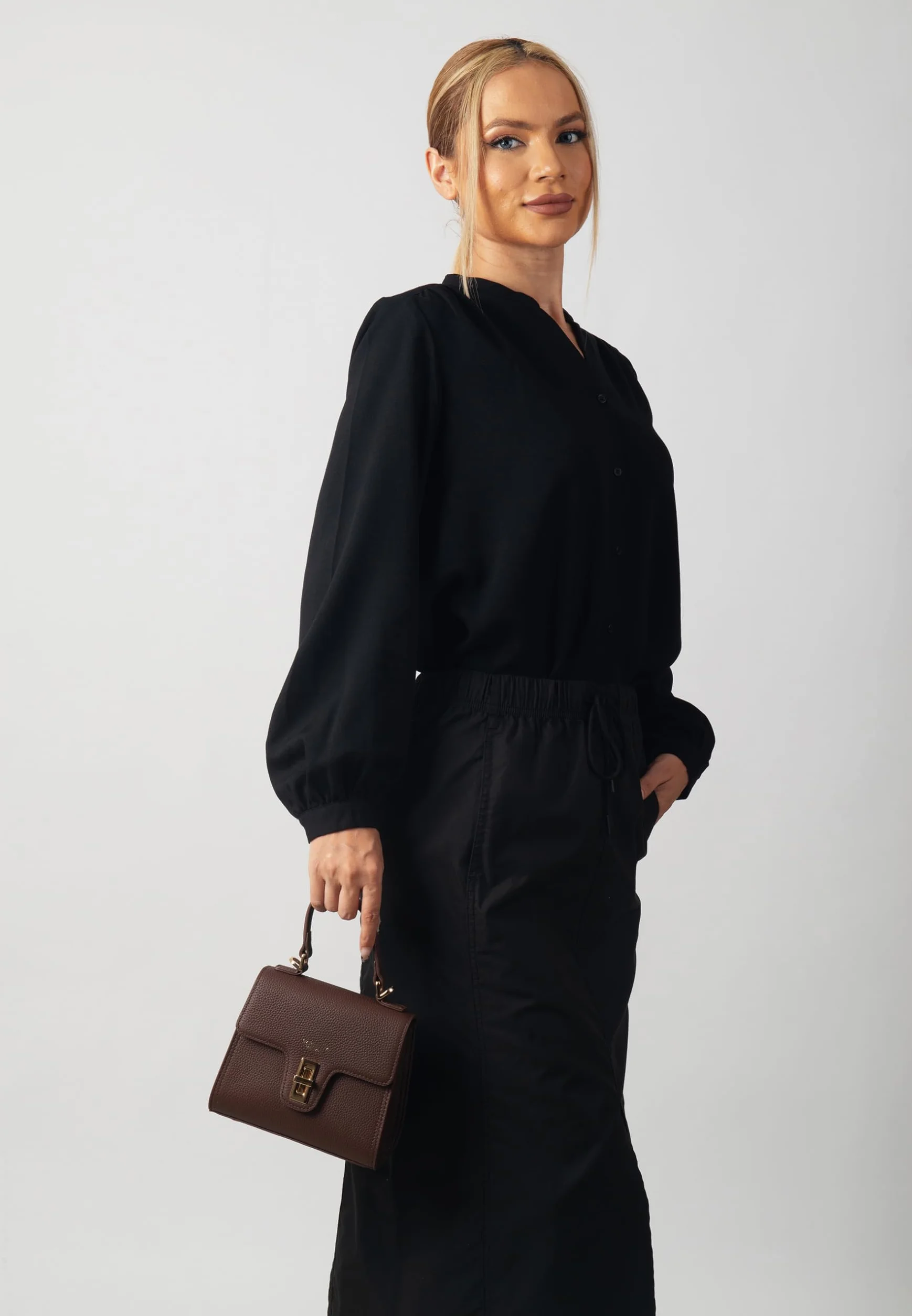 Carlheim, Kolekcja Skagen Genuine Leather Handbag, Chloe Genuine Leather Handbag (Brown), Brązowy, 70AA
