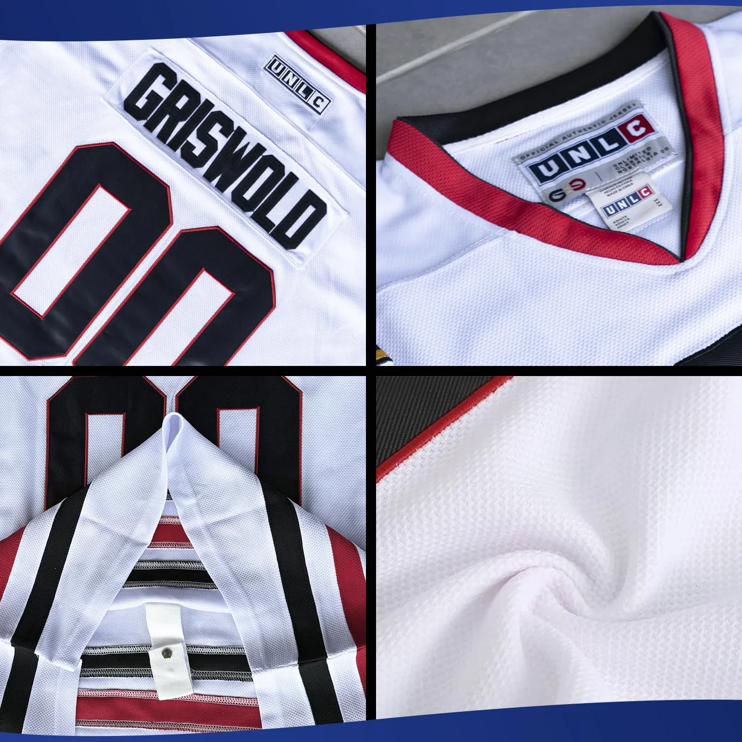 Griswold #00 Movie Hockey Jersey – szyte litery i cyfry Authentic Fabs Apparel S-5XL