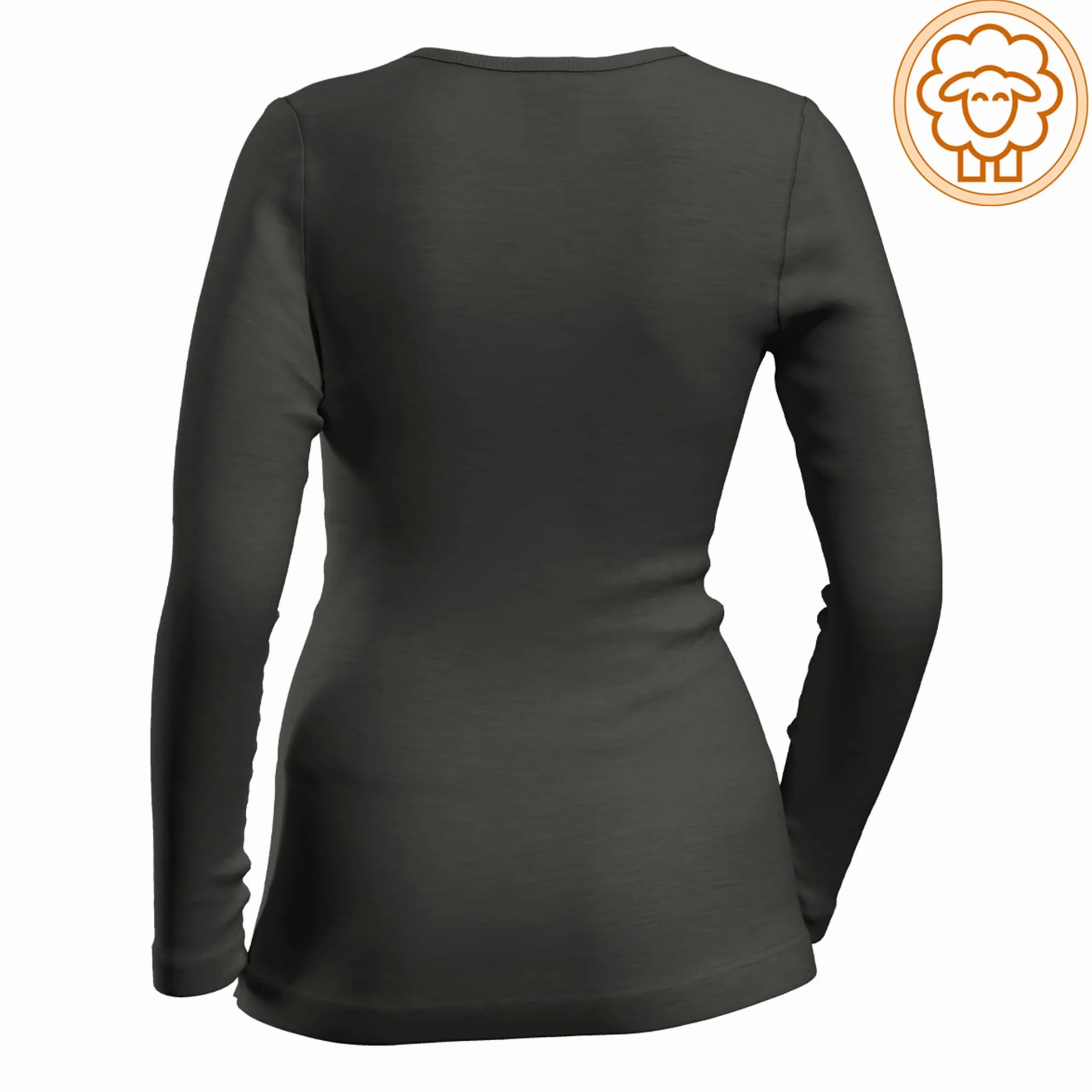 HERMKO 40830 damska koszulka z długim rękawem z wełny/Tencel