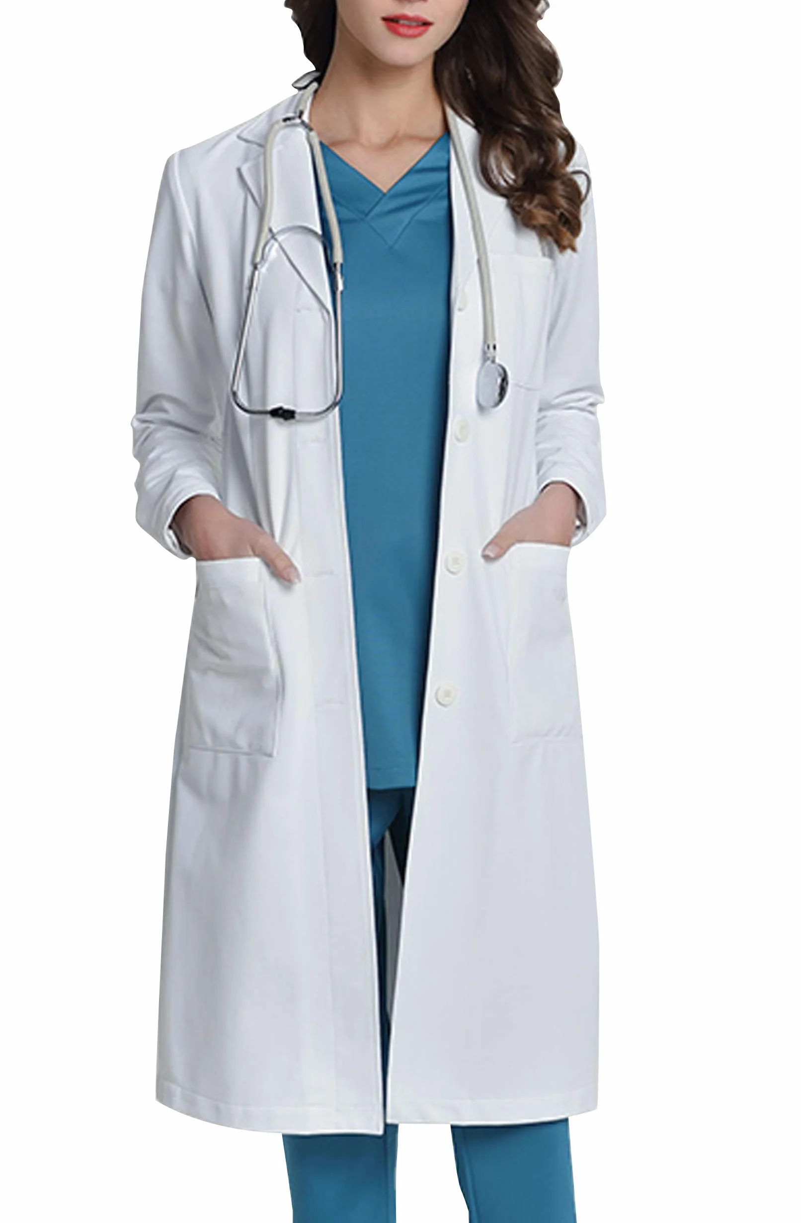 Fartuch laboratoryjny damski, bawełna, biały, odzież robocza, biały