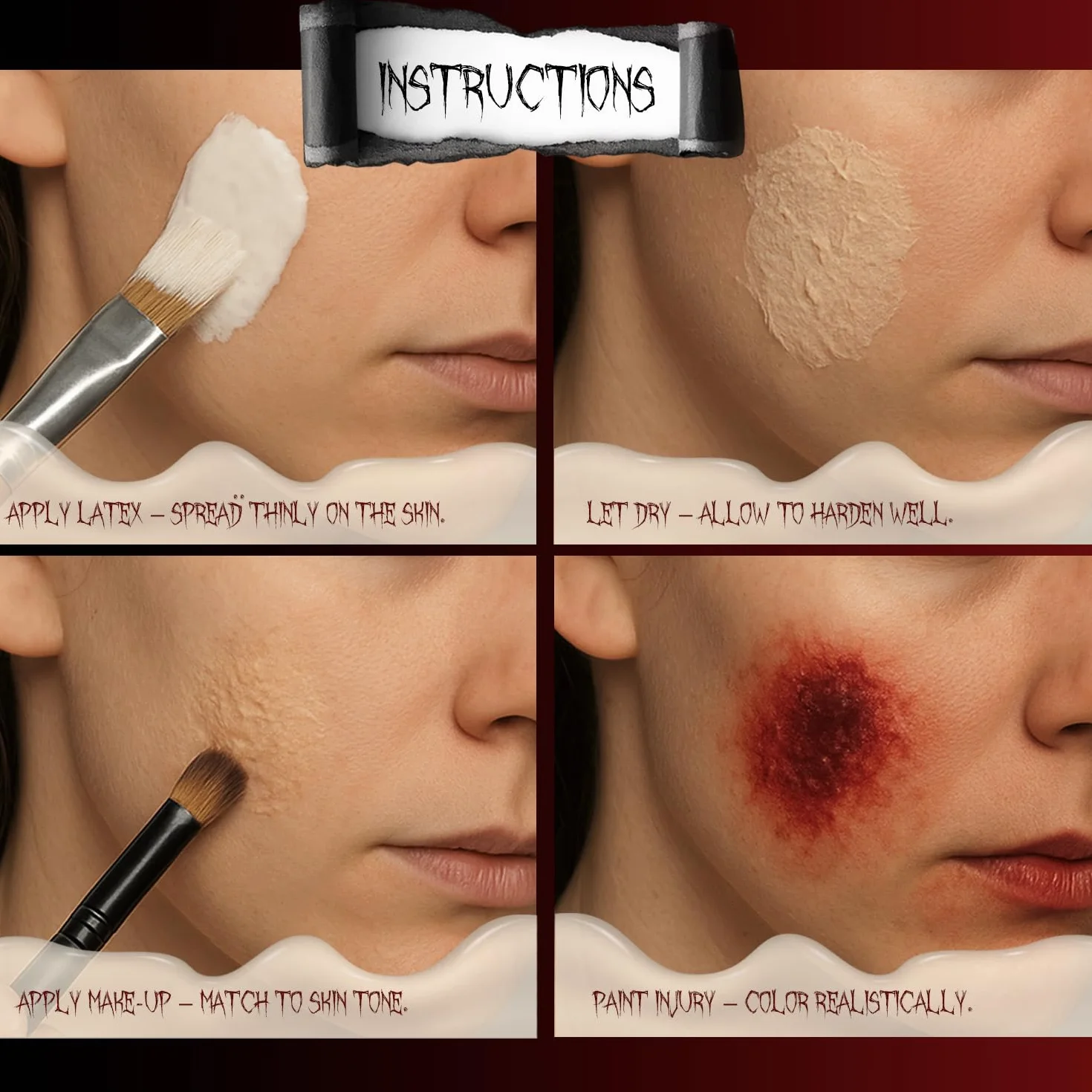 FESTICY Lateks w płynie kolor skóry 30 ml lateks do makijażu naturalnego Halloween 2025 i malowanie ciała Niezauważalne fałszywe blizny Halloween Maski i kostiumy z realistycznymi efektami
