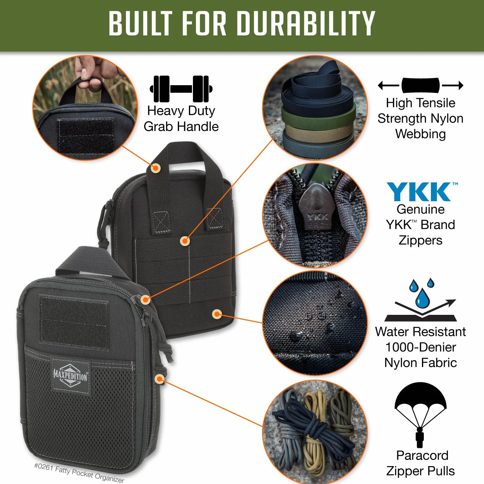 Maxpedition Organizer kieszonkowy Fatty 2012, czarny, Czarny, 20 in, Organizer do torby
