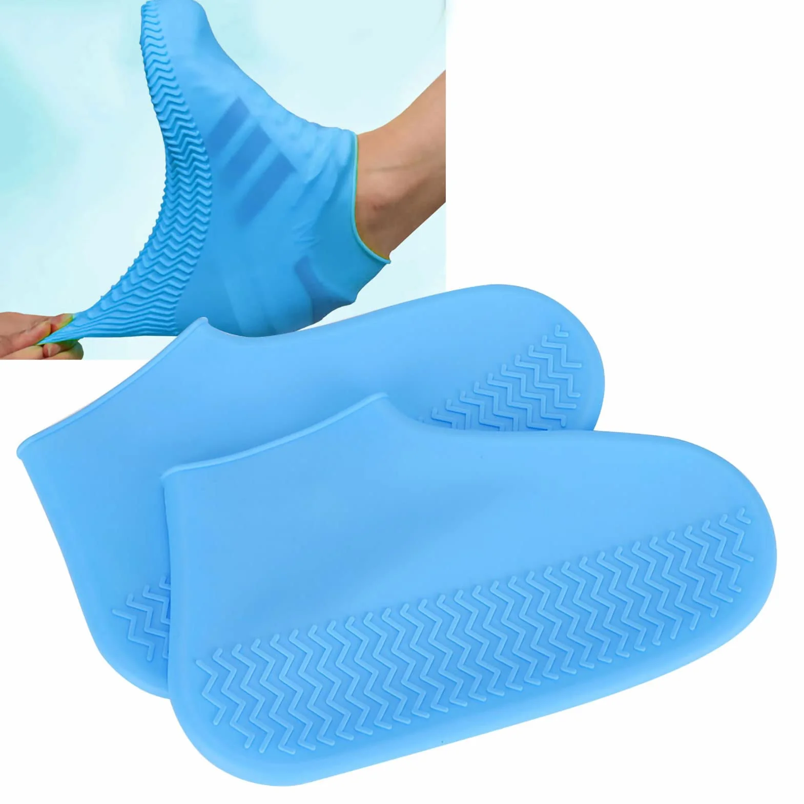 Ochraniacze na Buty, Wodoodporne Silikonowe Ochraniacze na Buty, Antypoślizgowe Ochraniacze Wielokrotnego Użytku, Ochraniacze na Buty Przeciwdeszczowe dla Mężczyzn, Kobiet i Dzieci do(L)