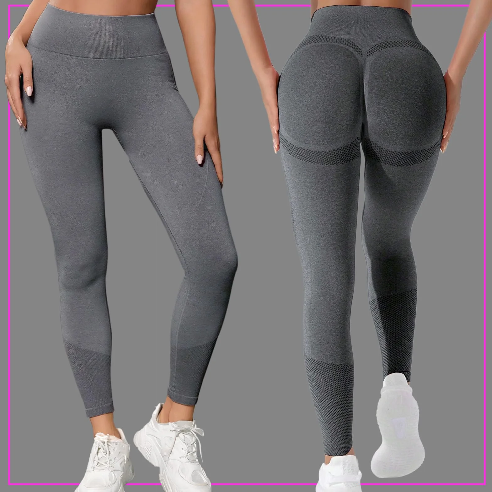 Legginsy sportowe damskie z wysokim stanem, z scrunch Butt Legginsy na siłownię Push Up Joga Kontrola brzucha Matowe elastyczne legginsy antycellulitowe