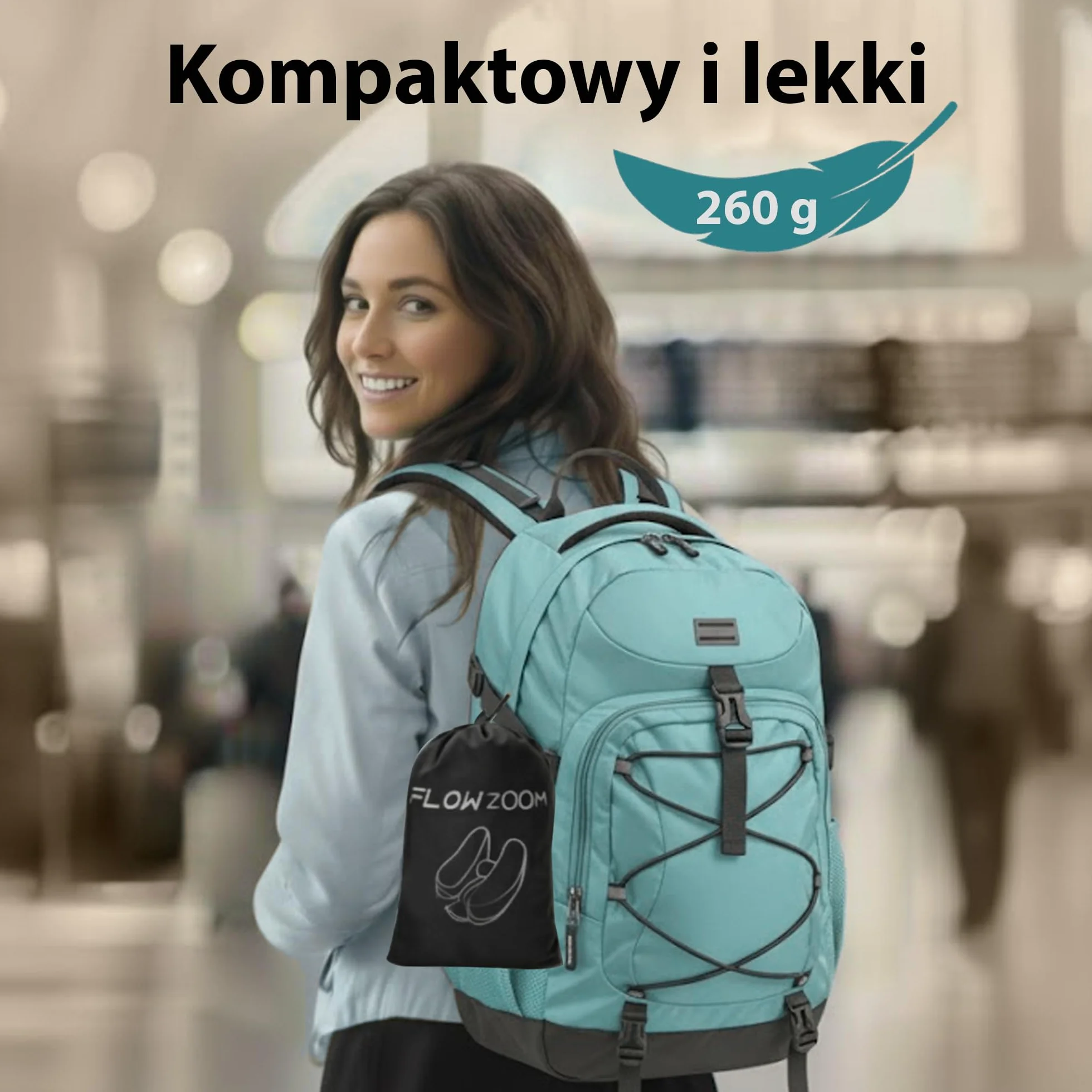 FLOWZOOM Air Dmuchana Poduszka Podróżna z Kapturem dla Kobiet - Do Samolotów, Pociągów i Samochodów - Poduszka Zapewnia Wsparcie Szyi 360 ° - Szybkie Pompowanie - Szary Rozmiar L