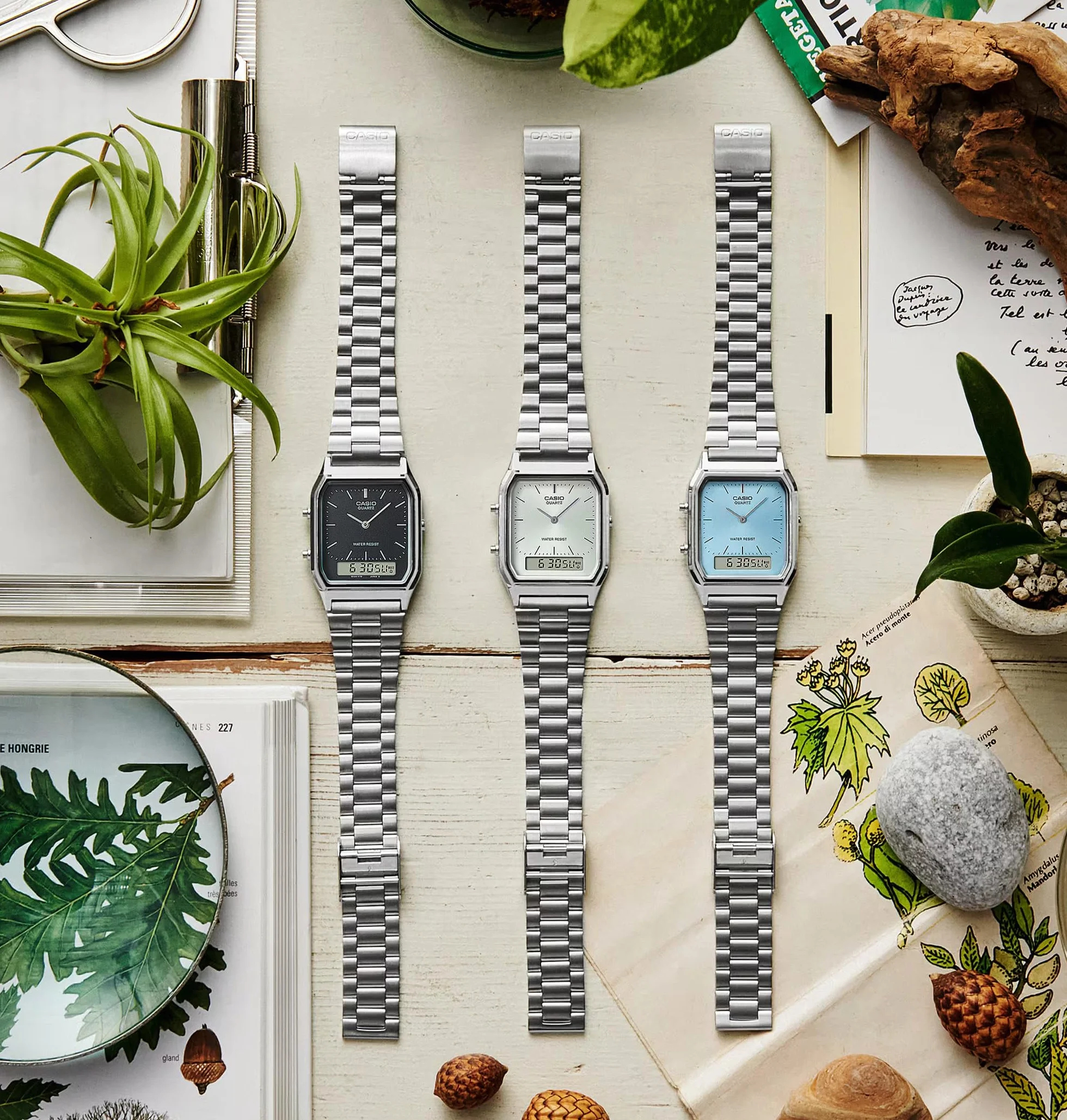 Casio Vintage Watch AQ-230A-2A1MQYES Damski zegarek ze stali nierdzewnej