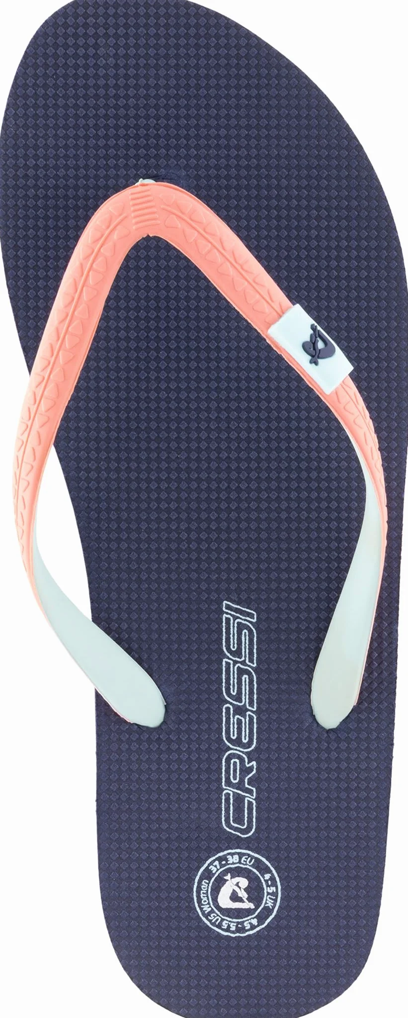 CRESSI since 1946 - St Tropez Flip Flops - Perfect for Beach, Sea, Pool, Gym, Leisure, Quick Drying, Soft Shock Absorbing, Non Slip, Navy/Pink - 39/40 EU