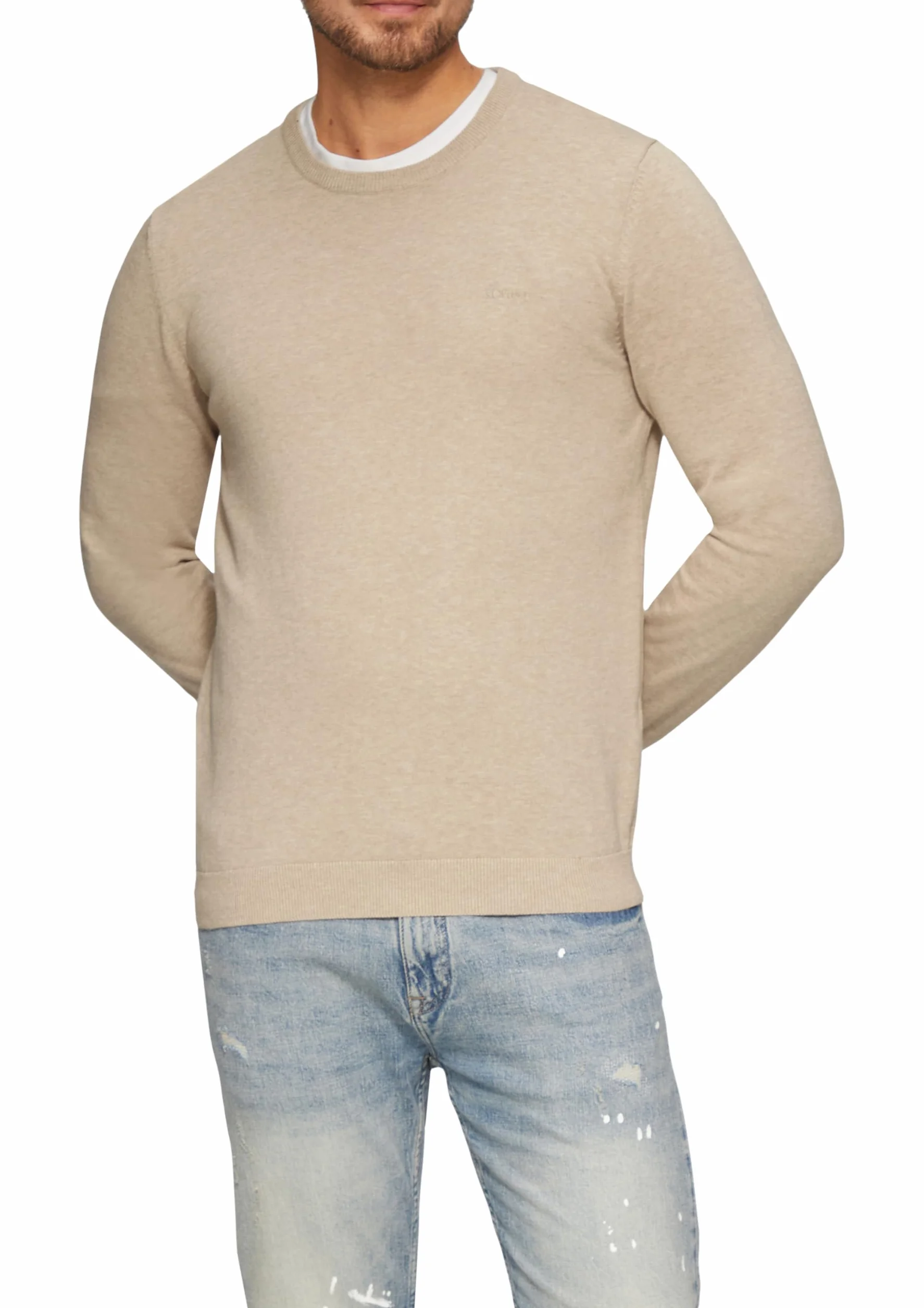 s.Oliver Sweter z dzianiny z wyszywanym logo, 82 W 0, 3XL
