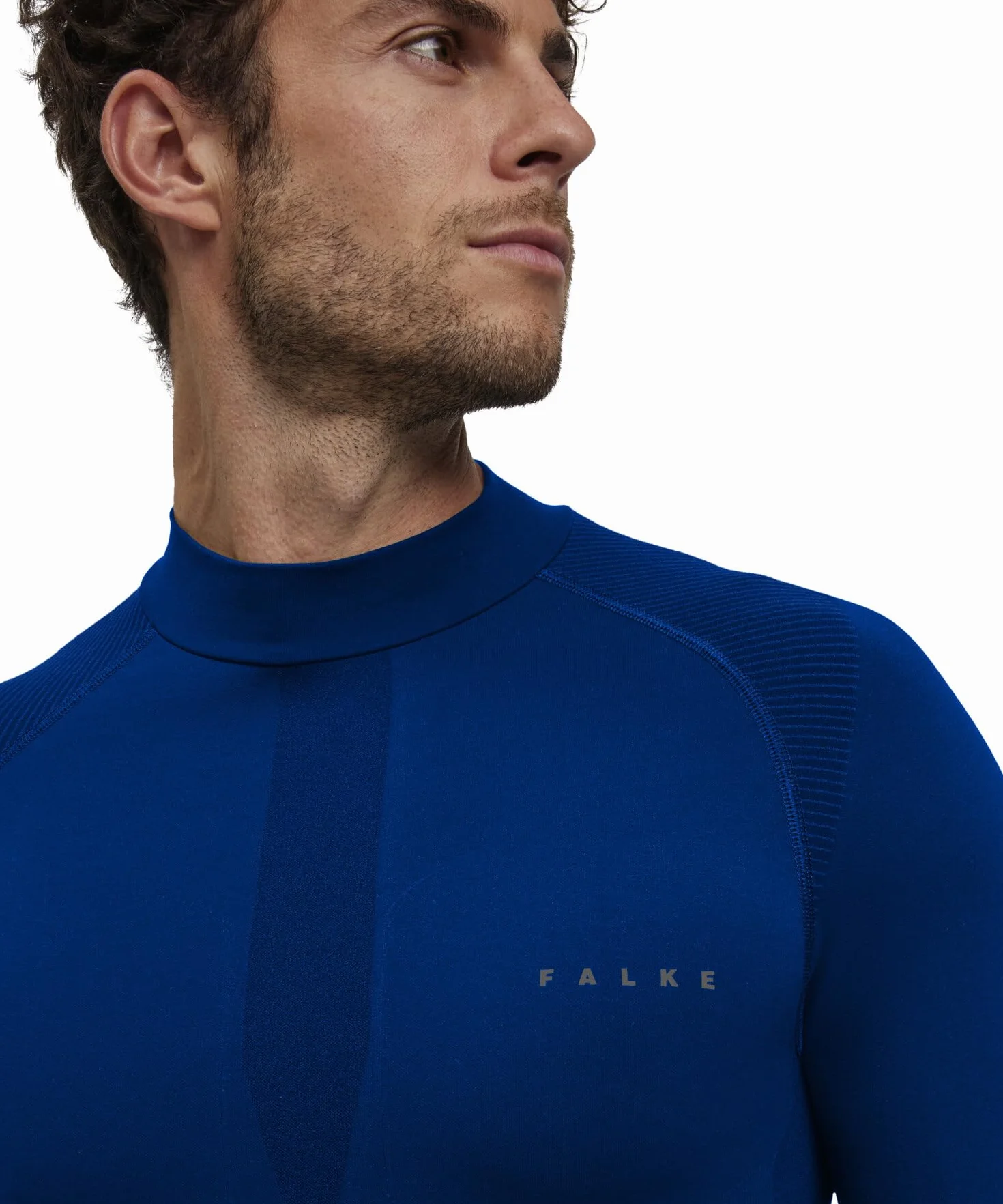 FALKE Mężczyźni Warstwa podstawowa (góra) Warm Turtleneck M L/s Ts materiał funkcyjny szybkoschnące chłodzące 1 Sztuka, Niebieski Yve 6714, L