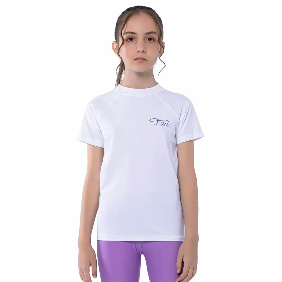 Dziewczęca koszulka kąpielowa z krótkim rękawem UV UPF50 + szybkoschnący Rashguard