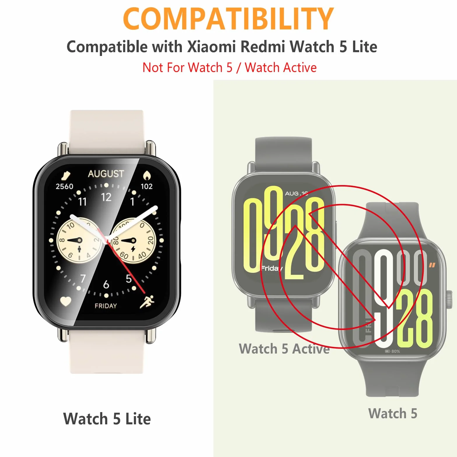 Hianjoo 6 sztuk folii ochronnej, kompatybilna z Xiaomi Redmi Watch 5 Lite, twardość 9H, odporna na olej/odporna na zarysowania, folia ochronna na wyświetlacz kompatybilna z Xiaomi Redmi Watch 5 Lite