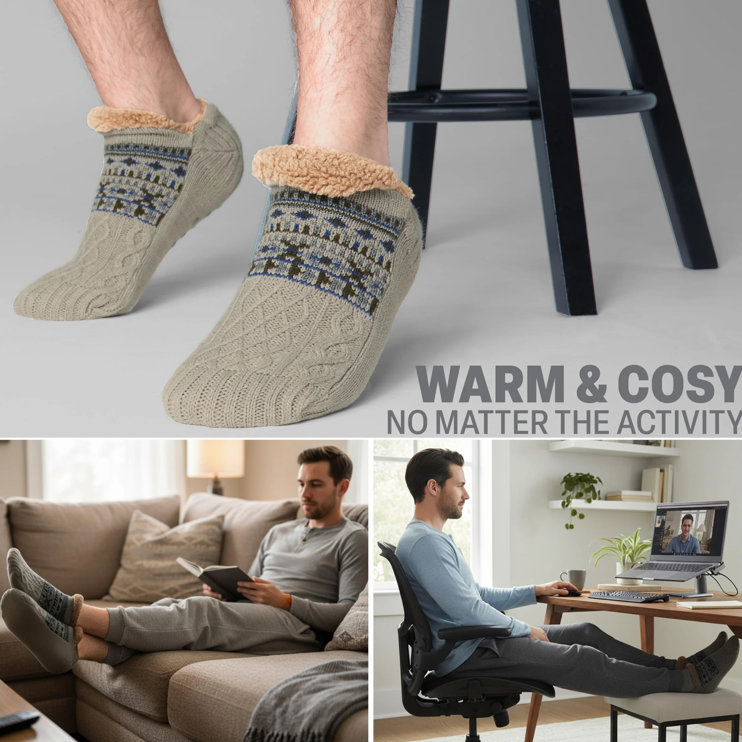 CityComfort Skarpetki dla kobiet, puszyste, ciepłe, zabawne skarpety dla kobiet, na zimę, antypoślizgowe, do przytulania, dla kobiet z podeszwą ABS, rozmiar uniwersalny 38-41