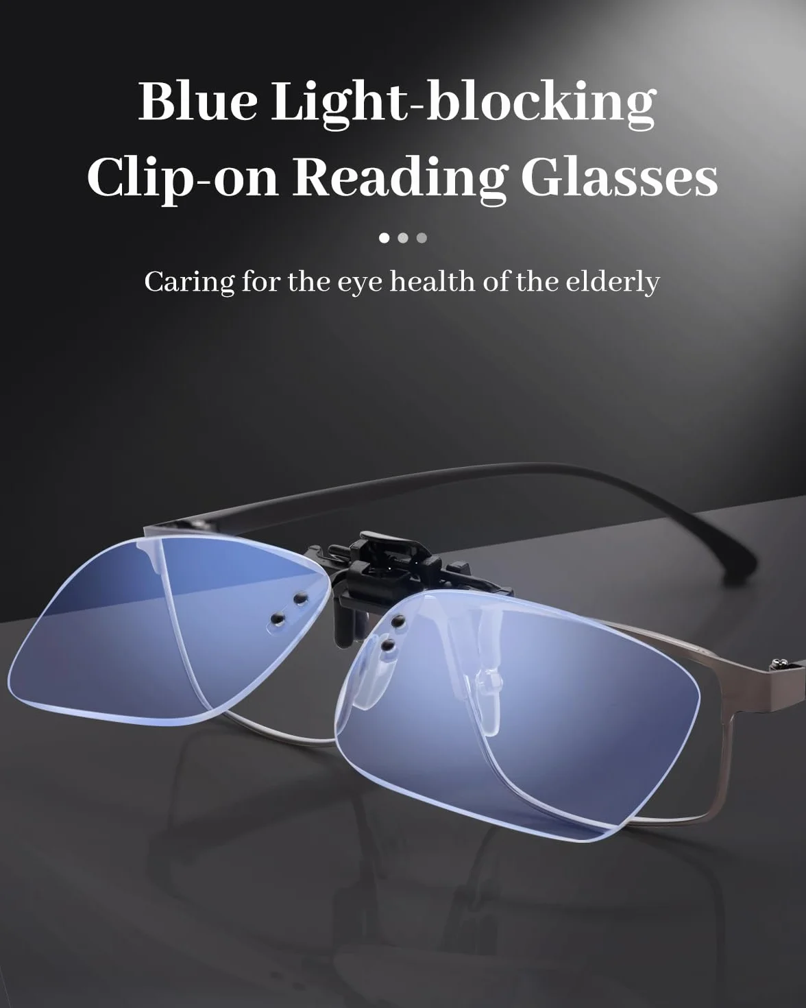 LUFF Clip On Okulary do czytania i Flip Up -Niebieskie światło blokujące okulary powiększające, okulary powiększające czytniki dla mężczyzn i kobiet