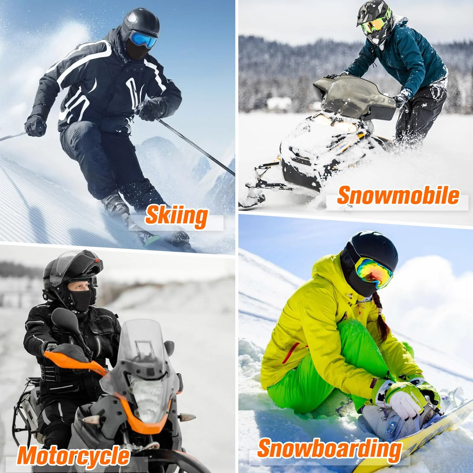 GXCROR Kominiarka zimowa Balaclava ciepła, wiatroszczelna, maska na twarz, męska/damska, do jazdy na rowerze, motocyklu, snowboardzie, nartach i sportów na świeżym powietrzu