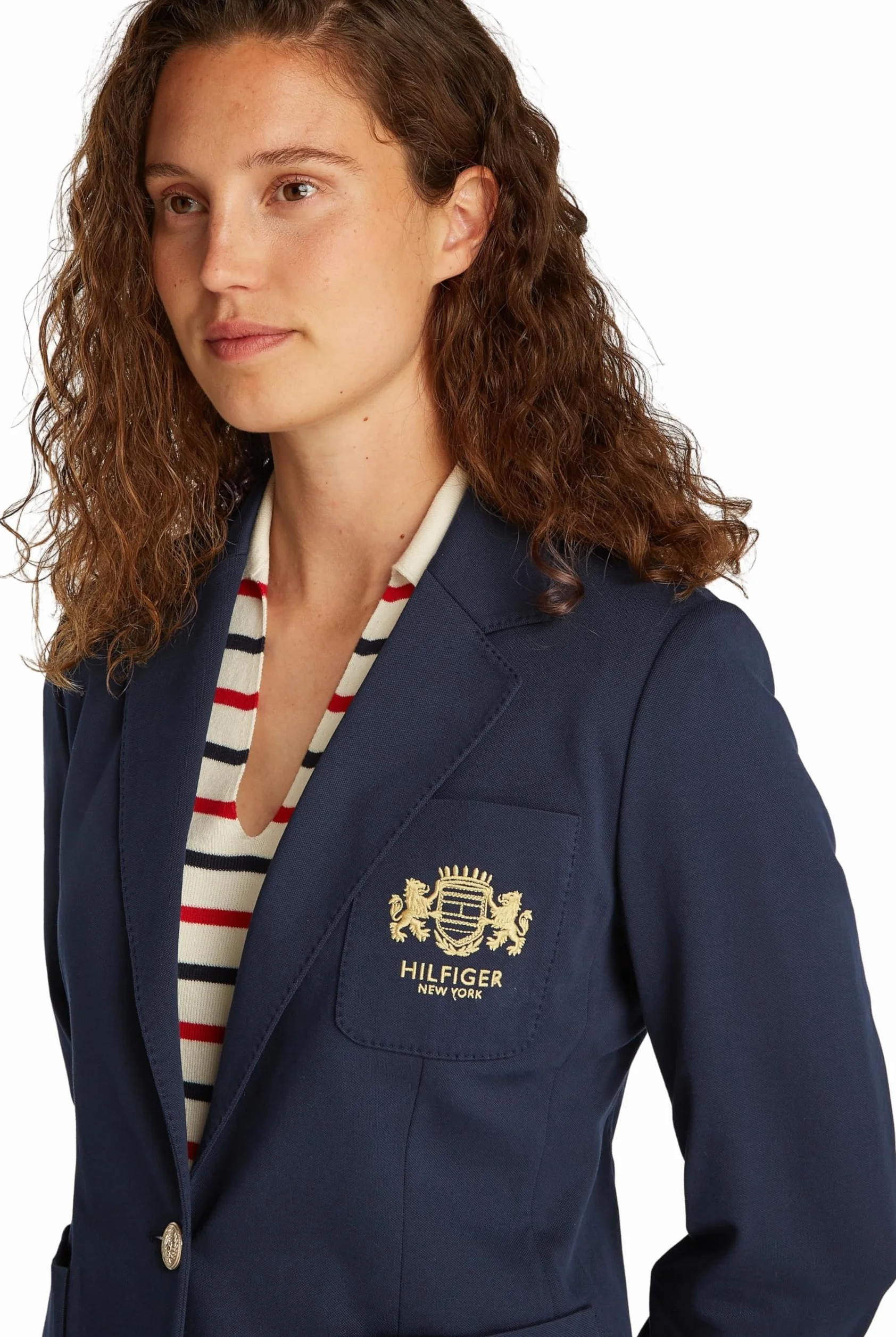 TOMMY HILFIGER DZIANINOWA PIQUE SLIM SB BLAZER WW0WW44744 Kobiety Knitted Pique Slim Sb Blazer Ww0ww44744