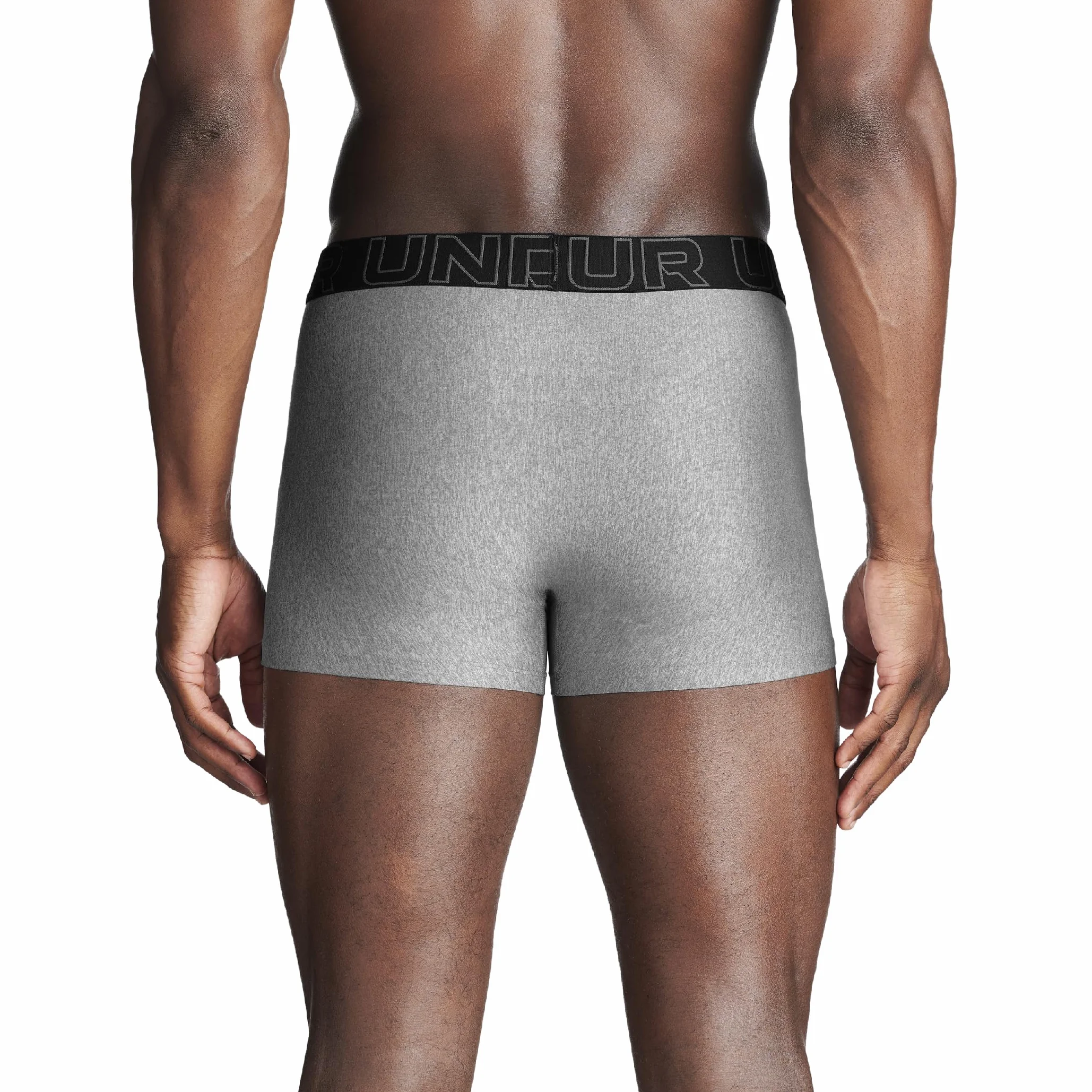 Under Armour Męskie bokserki Performance Tech 7,6 cm 3-pak solidnych bokserek, Steel Heather/Castlerock Heather/czarny, XL, Steel Heather/Castlerock Heather/Czarny, XL