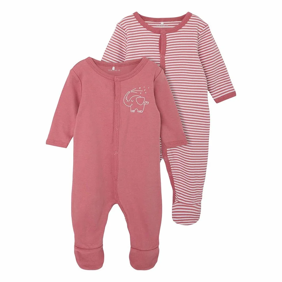 NAME IT Śpiochy Uniseks - niemowlęta Kombinezon Nbnnightsuit 2p W/F Y/D Core Noos